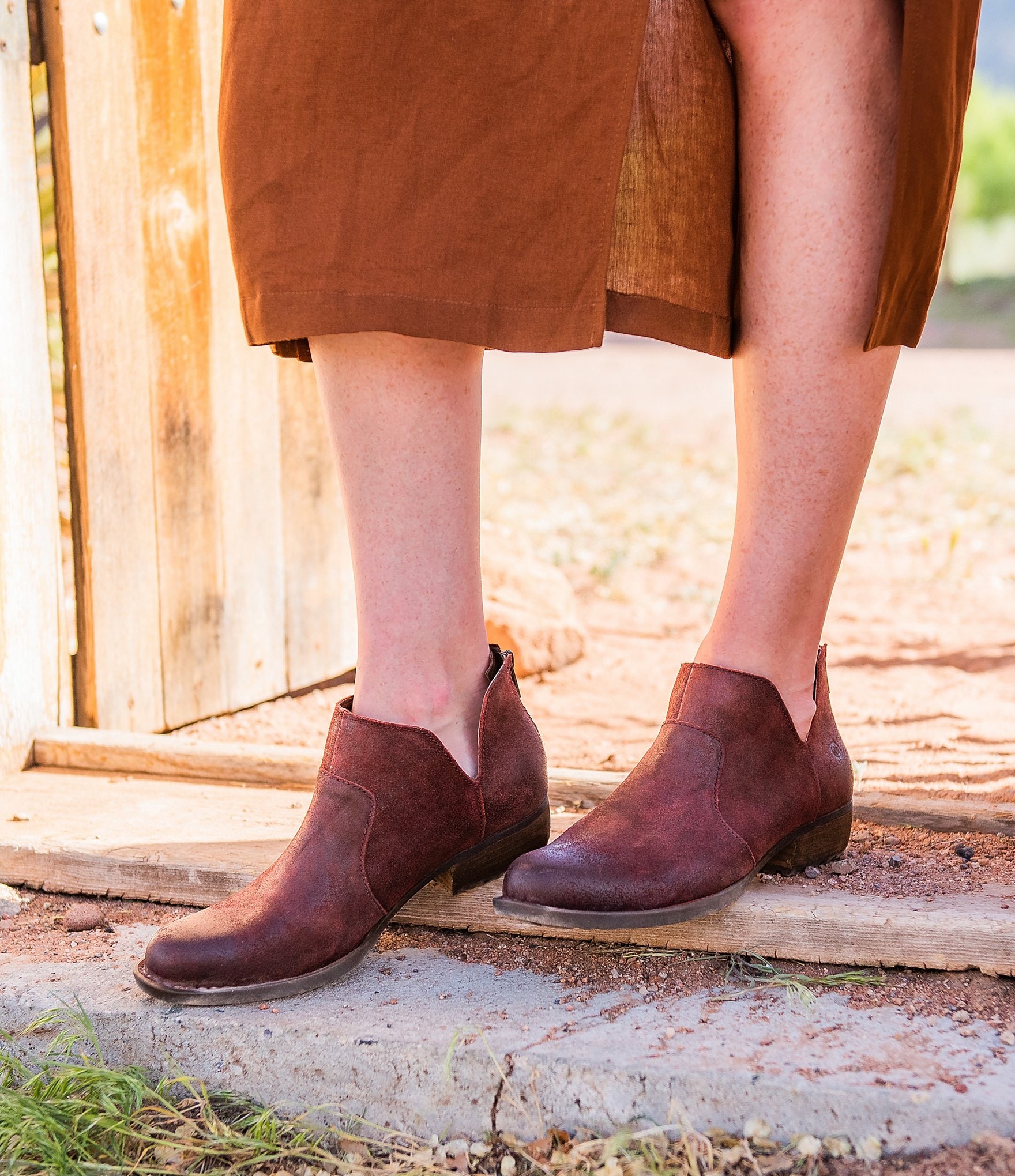 Born Kerri Distressed Suede Booties
