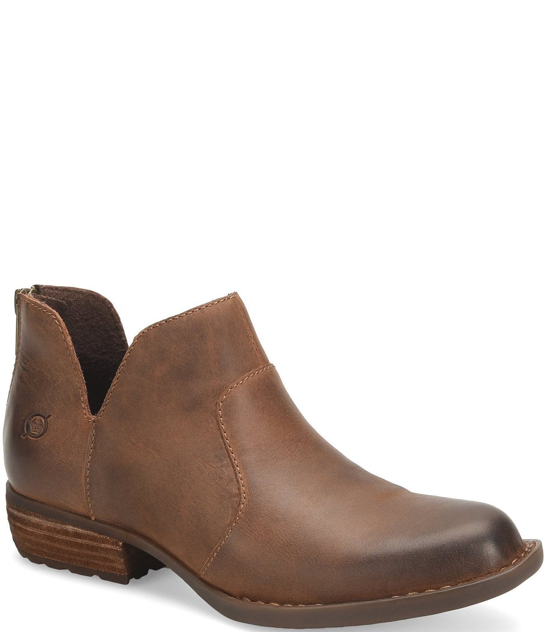born womens dress boots Born Shoes Womens 7.5 M Jolene Ankle Boots Brown Suede Block Heels Oxford  Casual