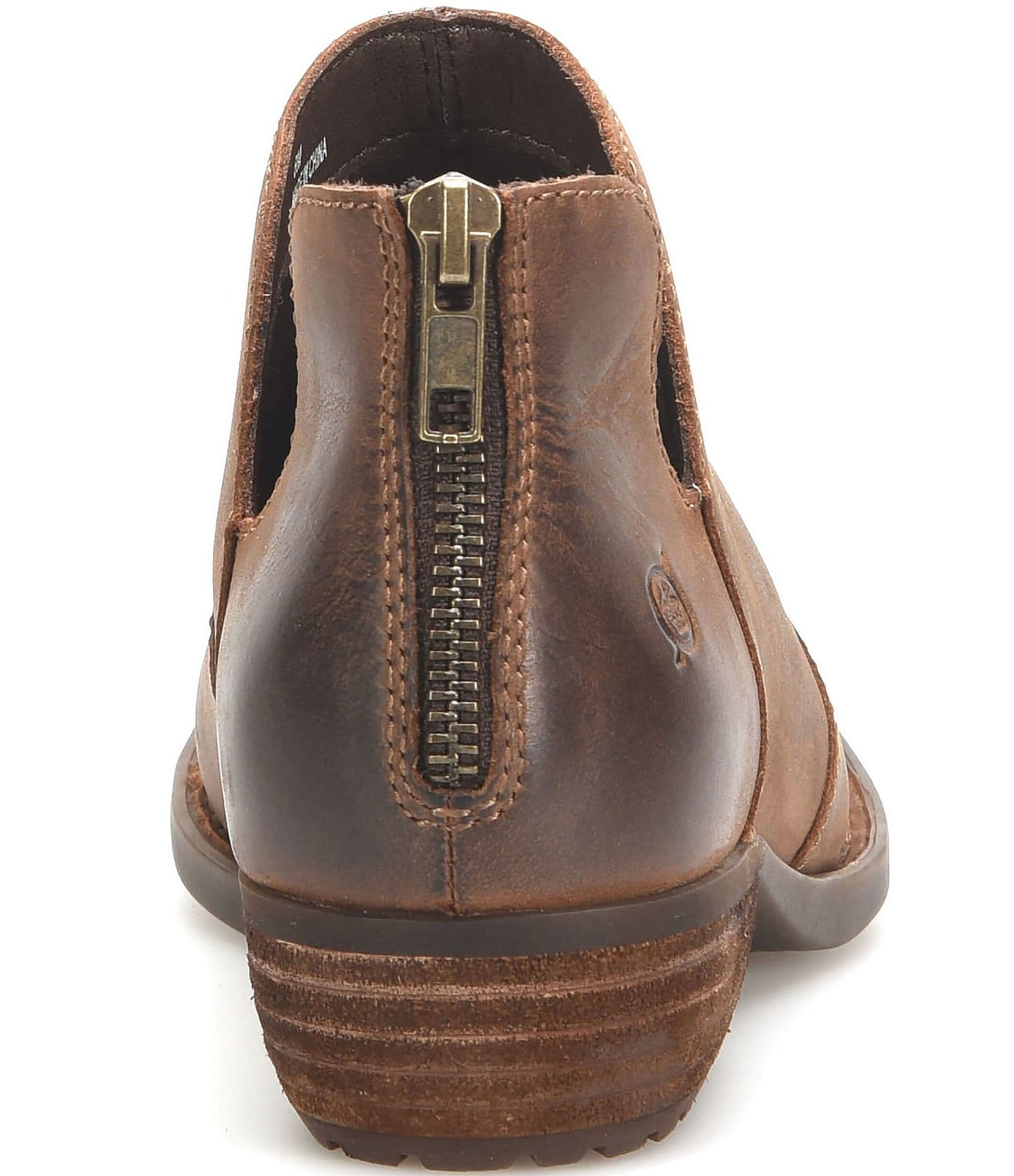 Born Kerri Leather Ankle Block Heel Booties