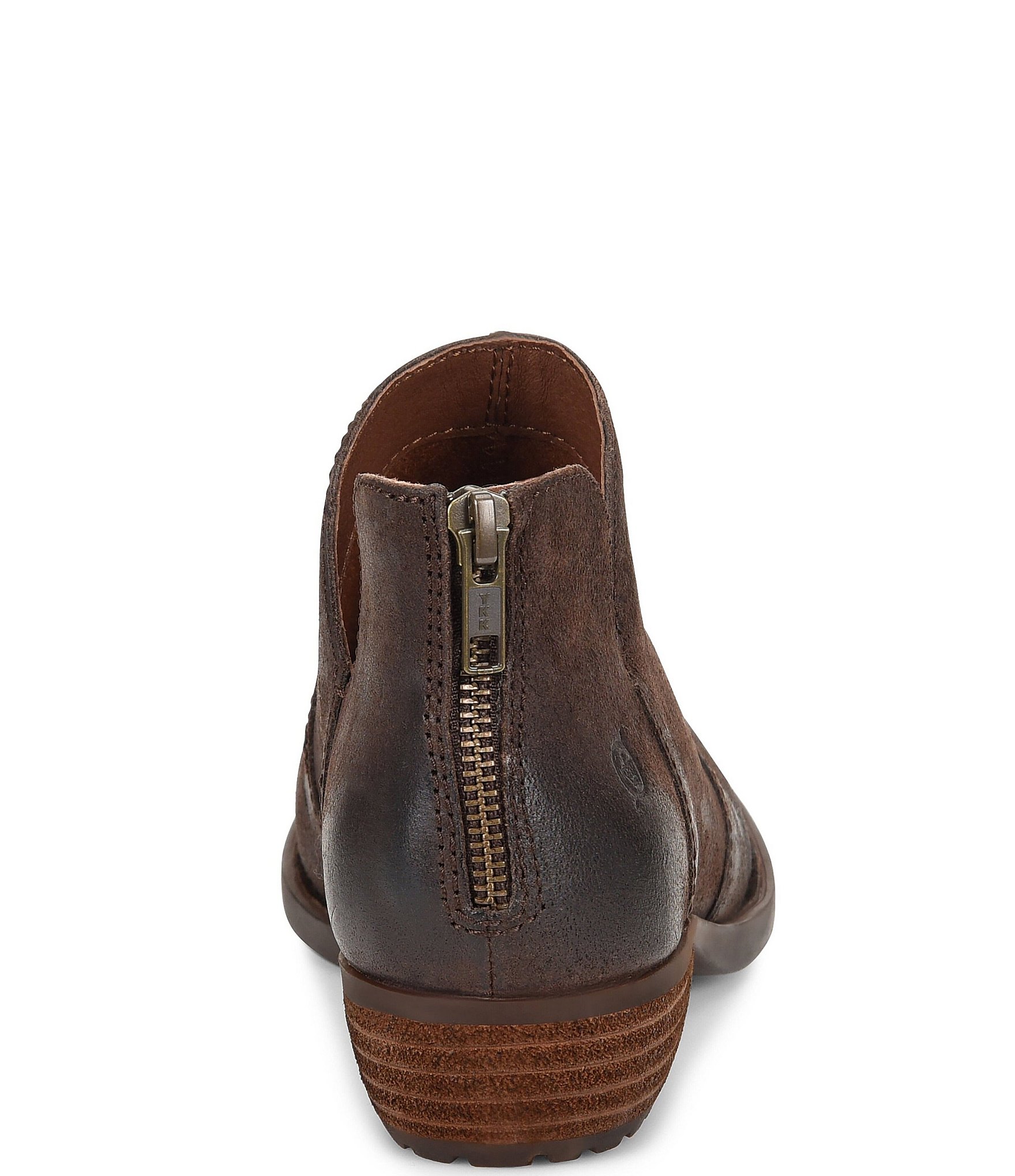 Born Kerri Leather Ankle Block Heel Booties