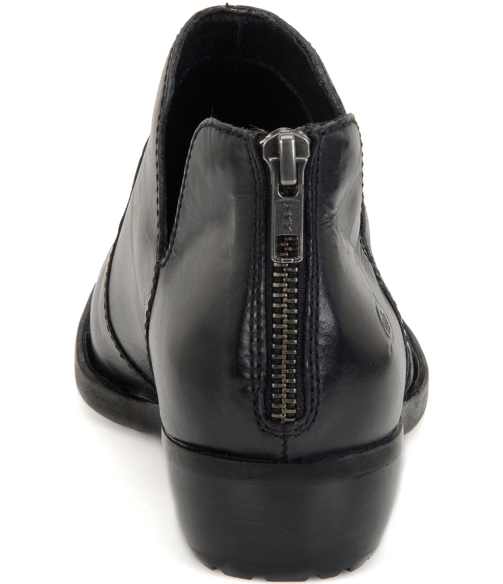 Born Kerri Leather Ankle Block Heel Booties