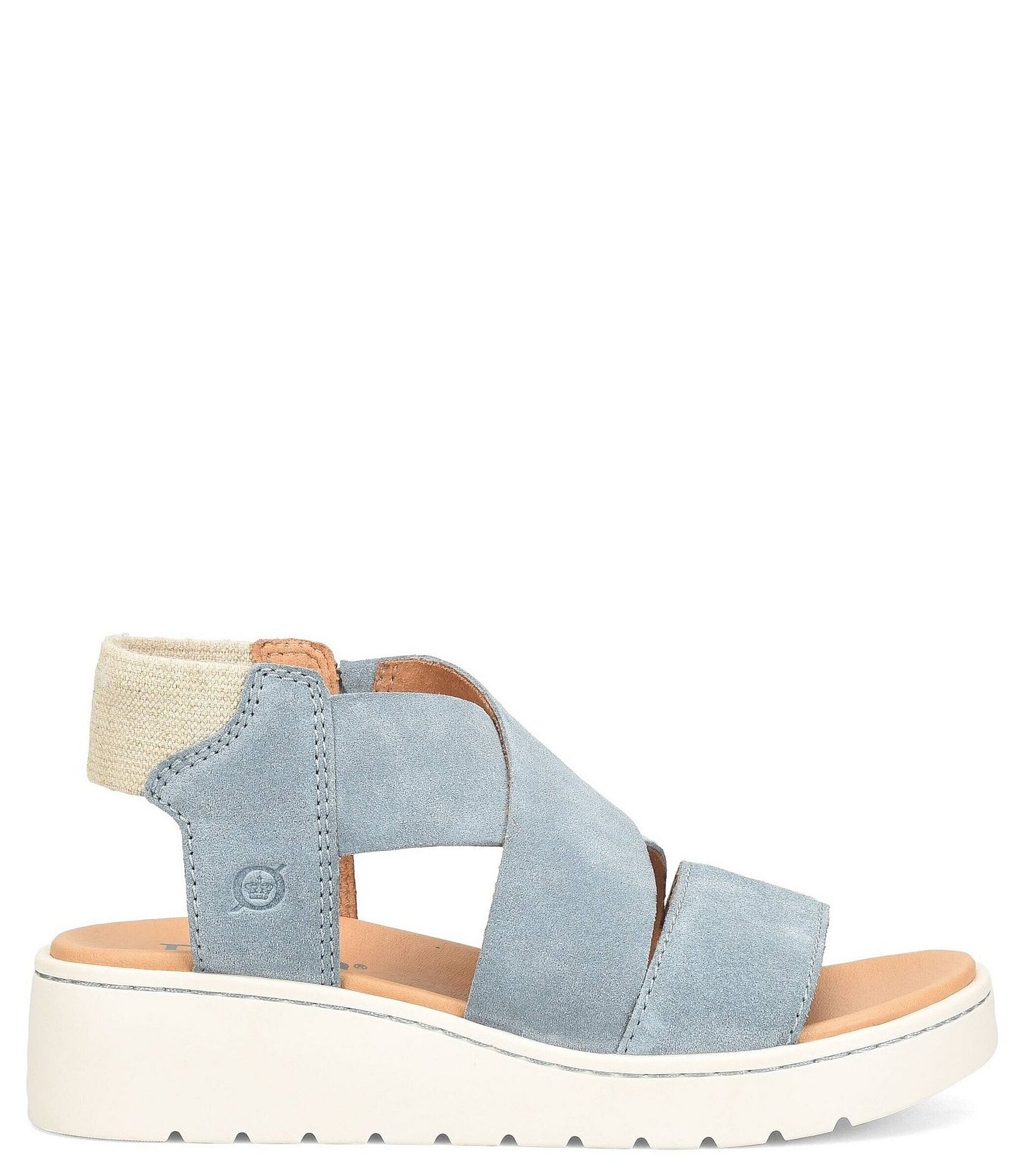 Born Kirby Suede Platform Wedge Sandals