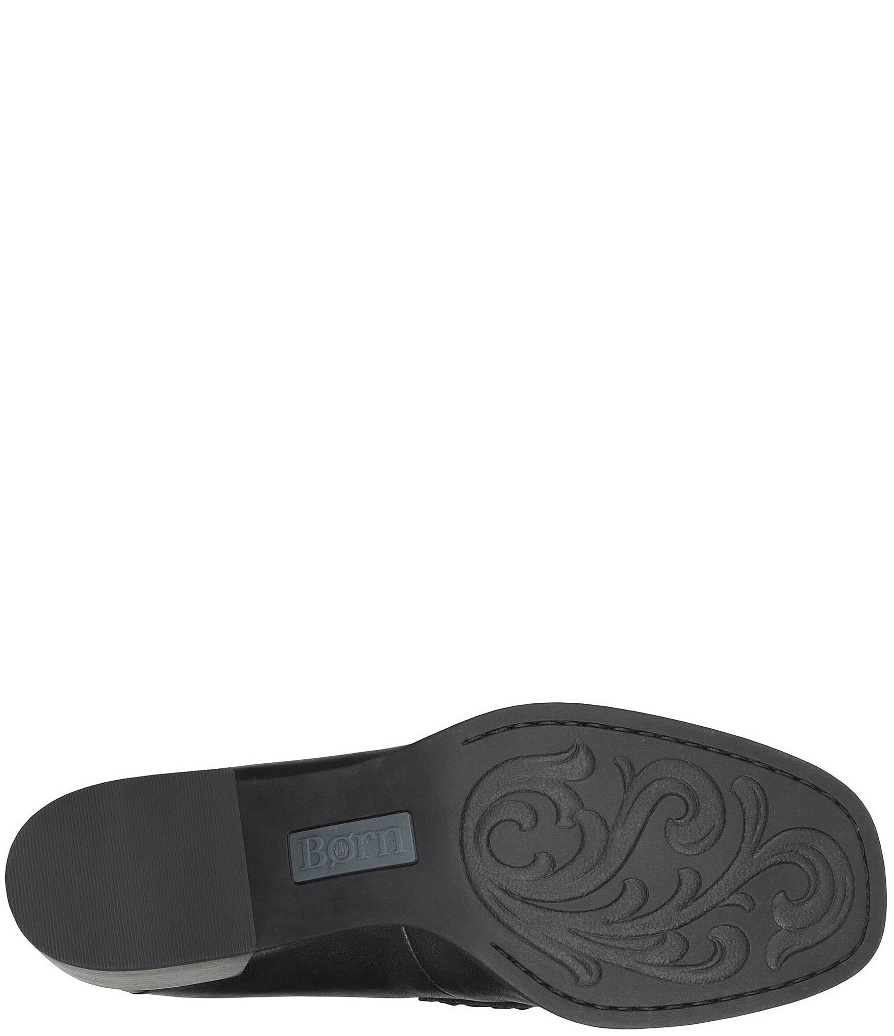 Born Lora Leather Block Heel Penny Loafer Pumps
