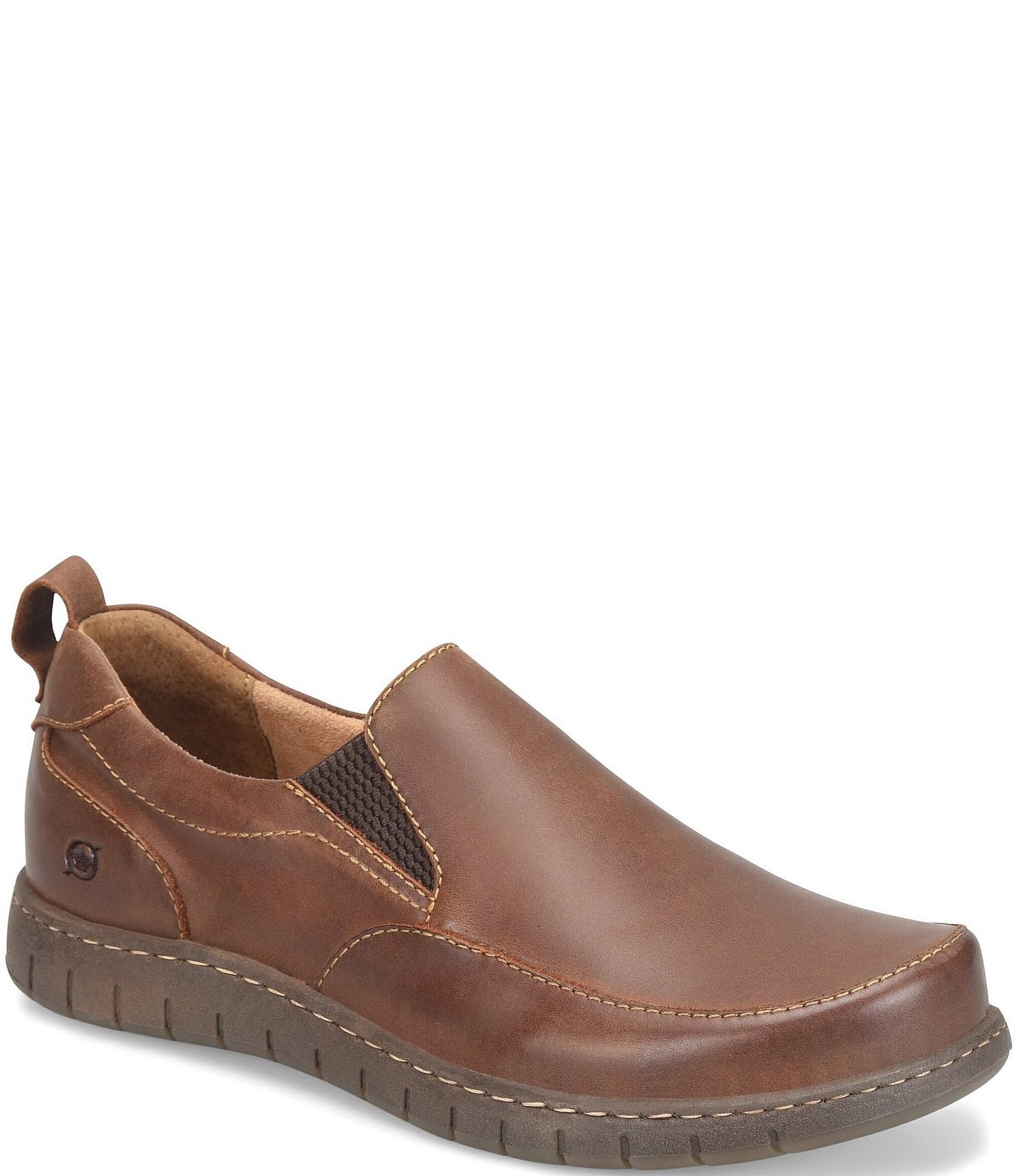 Born Men\'s‎ Brown Leather Loafer Slip On Casual Casual Versatile Comfort M9 BORN Loafers Men main image 3