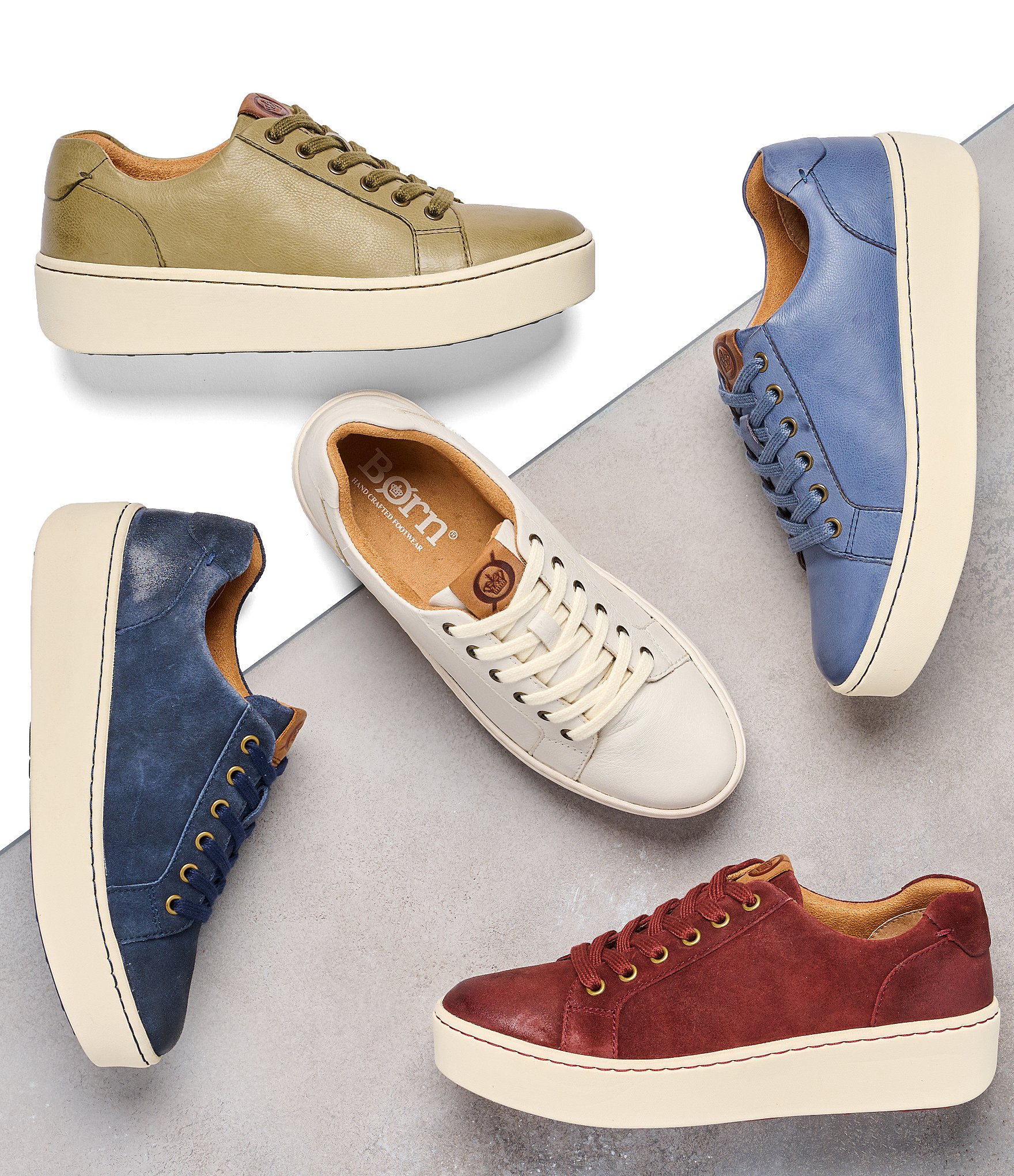 Born Mira Leather Platform Sneakers