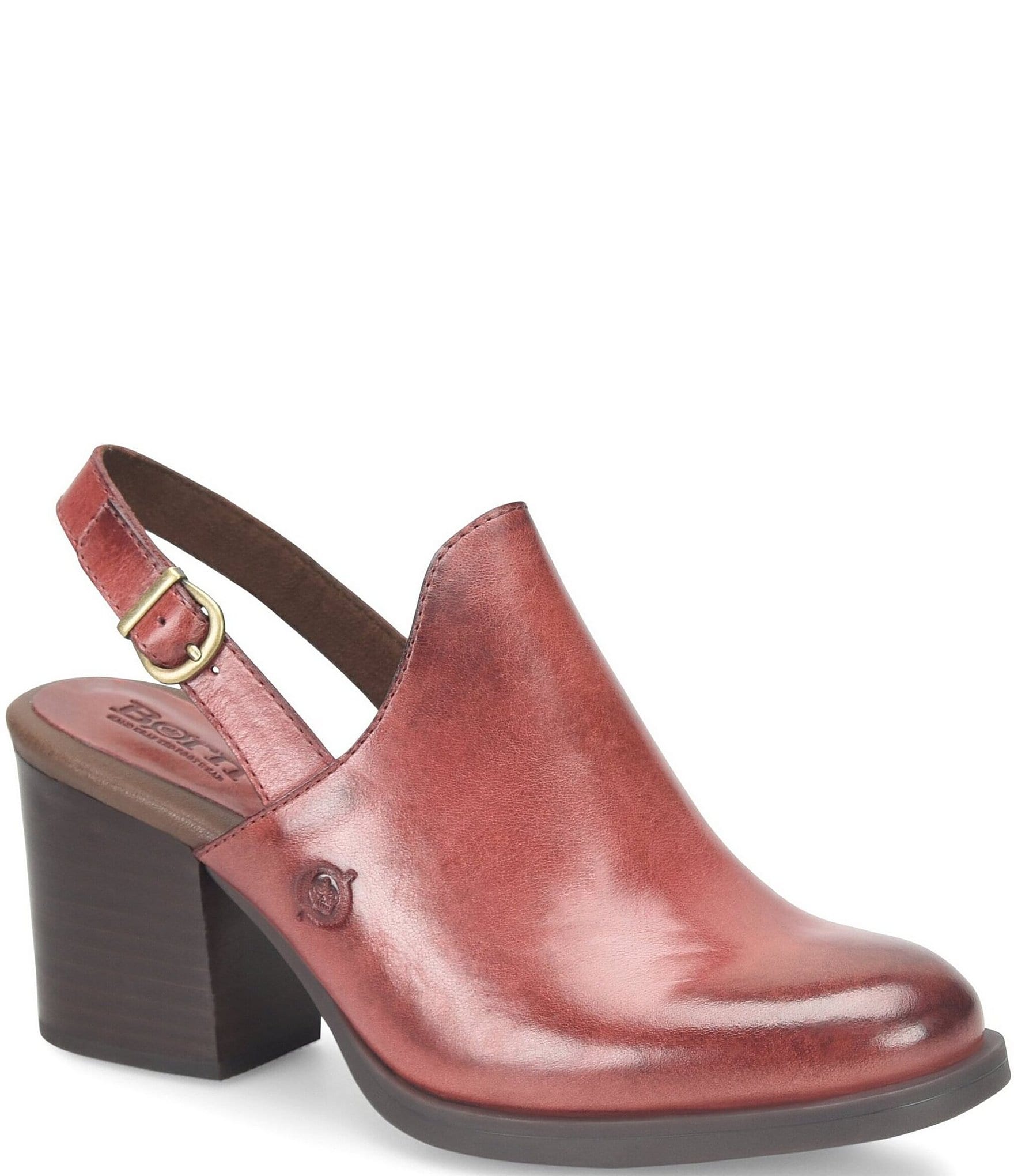 Born Odessa Leather Block Heel Slingback Pumps | Dillard's