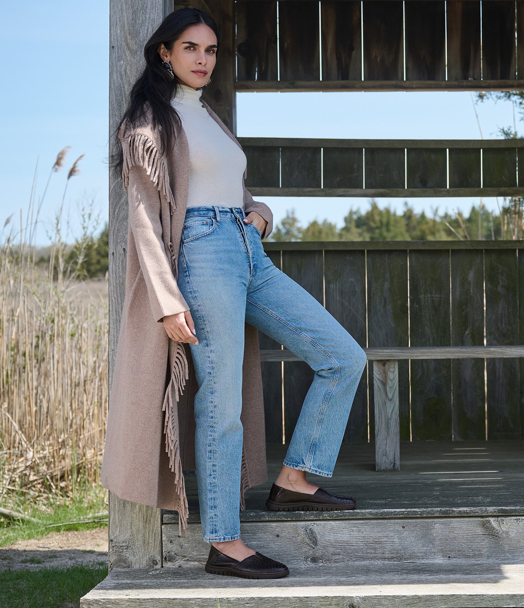 Born Sebra II Snake Embossed Leather Loafers