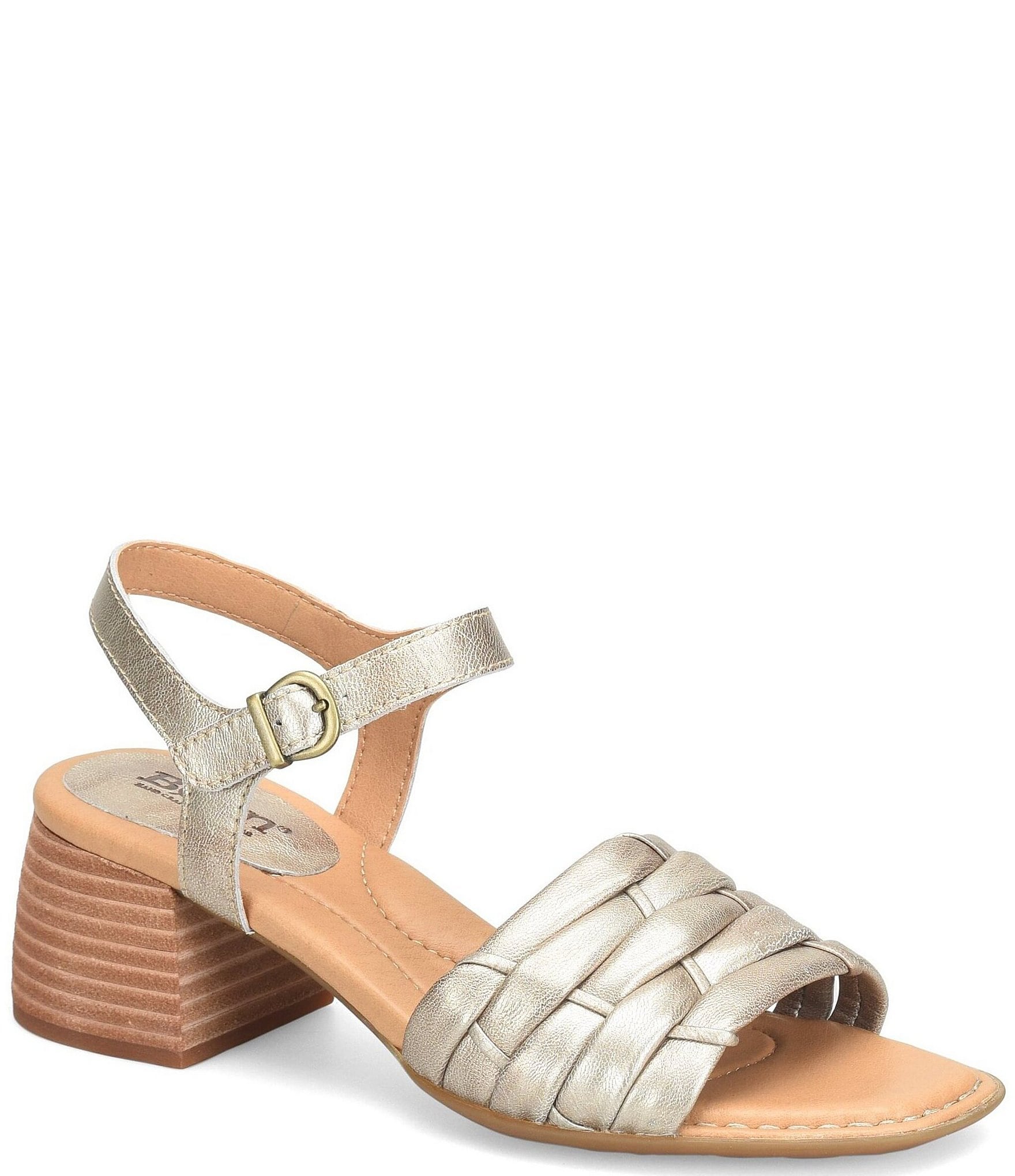 Born Shonie Leather Block Heel Sandals Dillard s