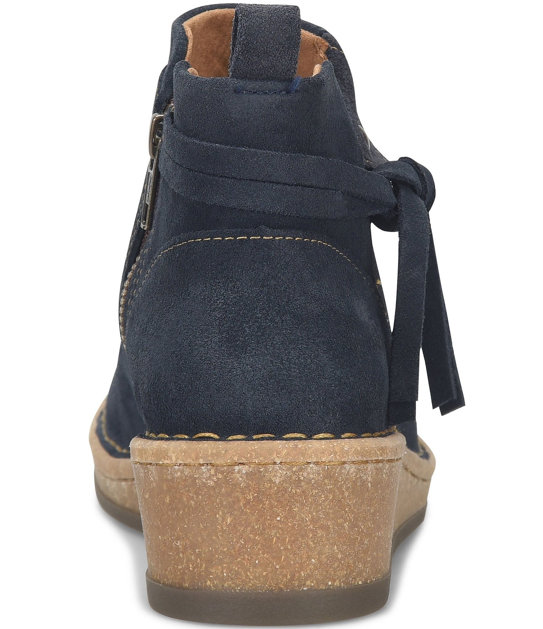 Born Vaughn Distressed Suede Wedge Ankle Booties