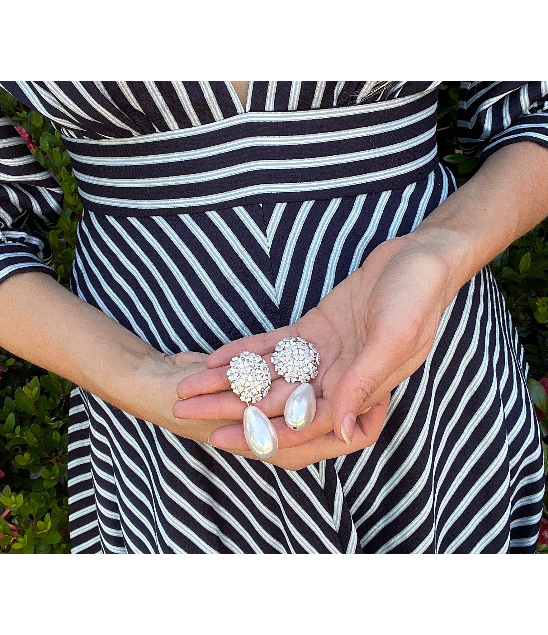 Borrowed & Blue by Southern Living Flower Pearl Drop Earrings