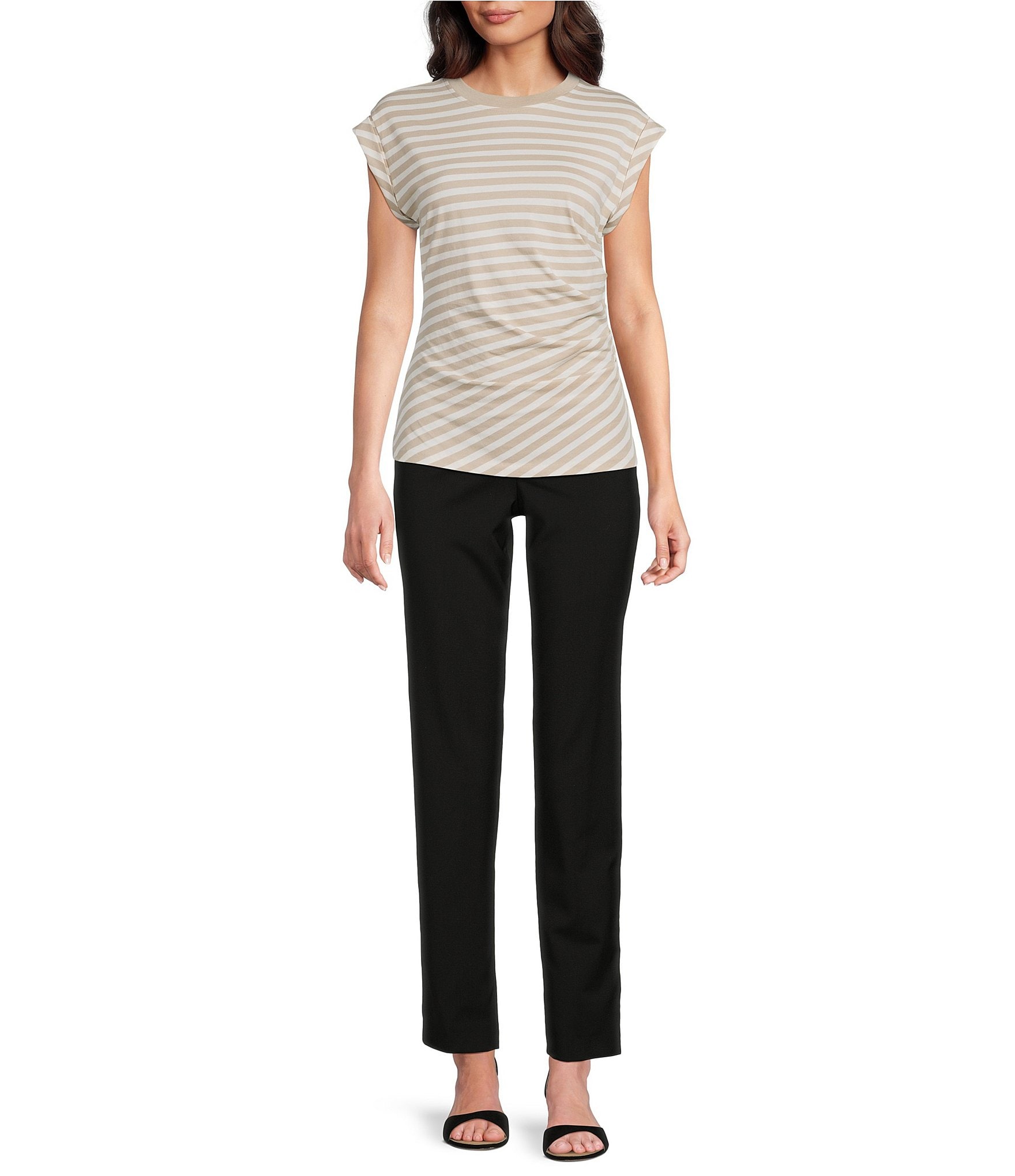BOSS By Hugo Boss Epka Striped Print Crew Neck Sleeveless Top