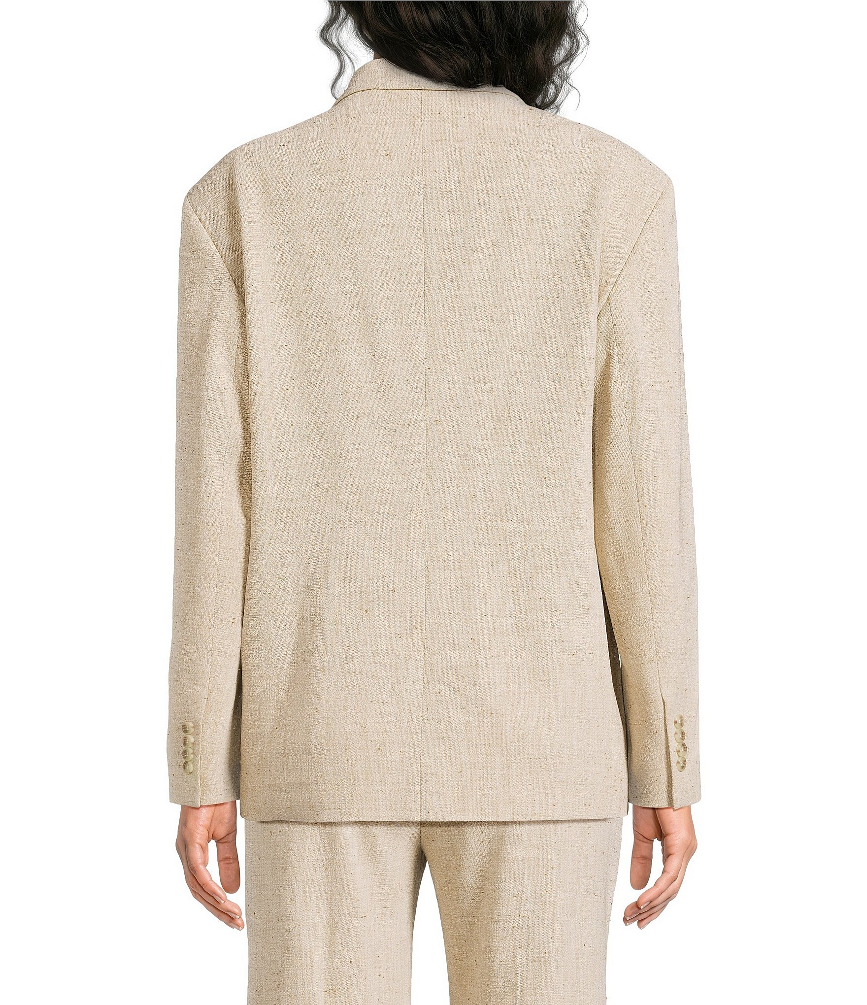 BOSS by Hugo Boss Jaleto Textured Slub Woven Double Breasted Blazer