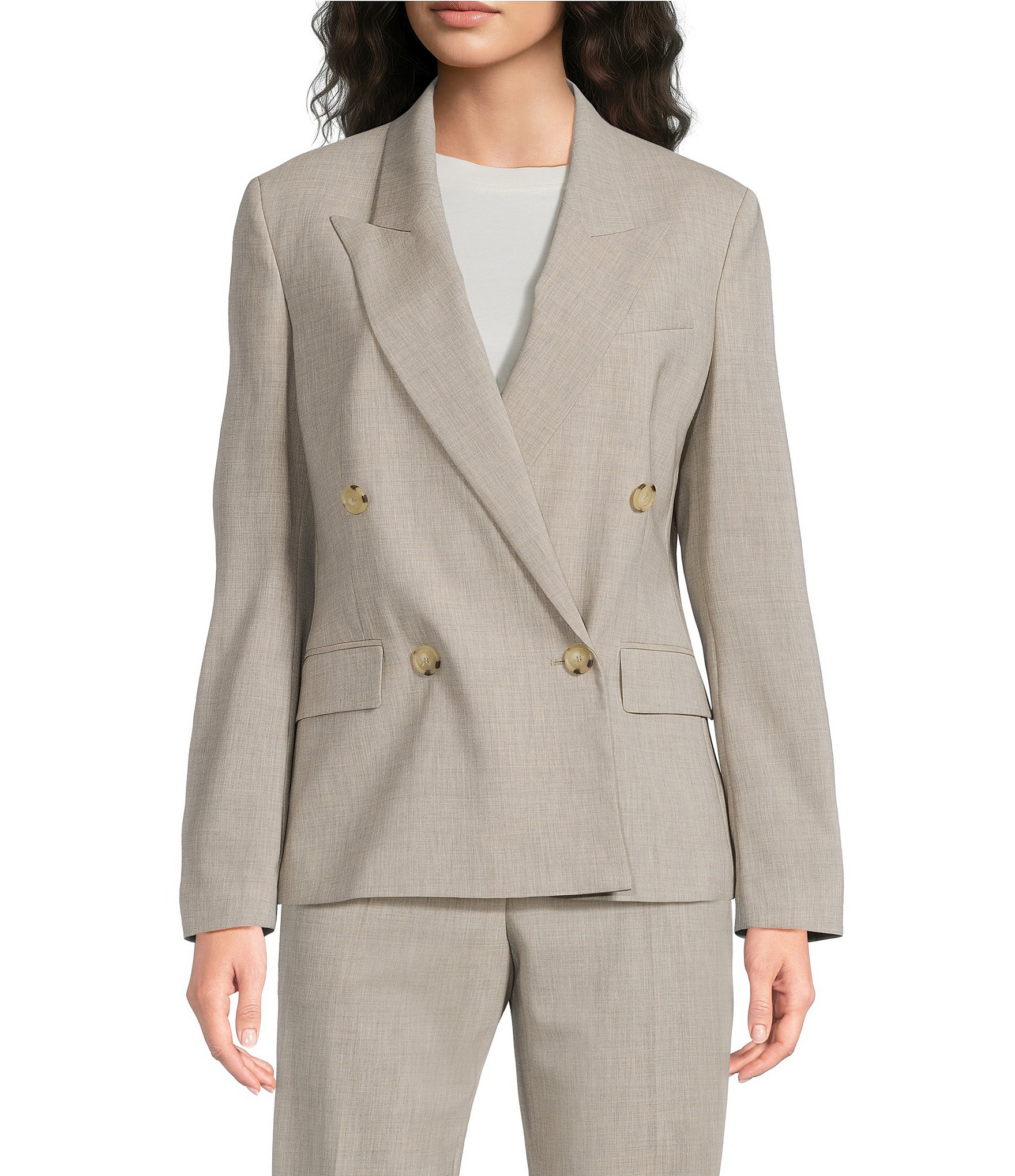 BOSS By Hugo Boss Virgin Wool Peak Lapel Long Sleeve Blazer