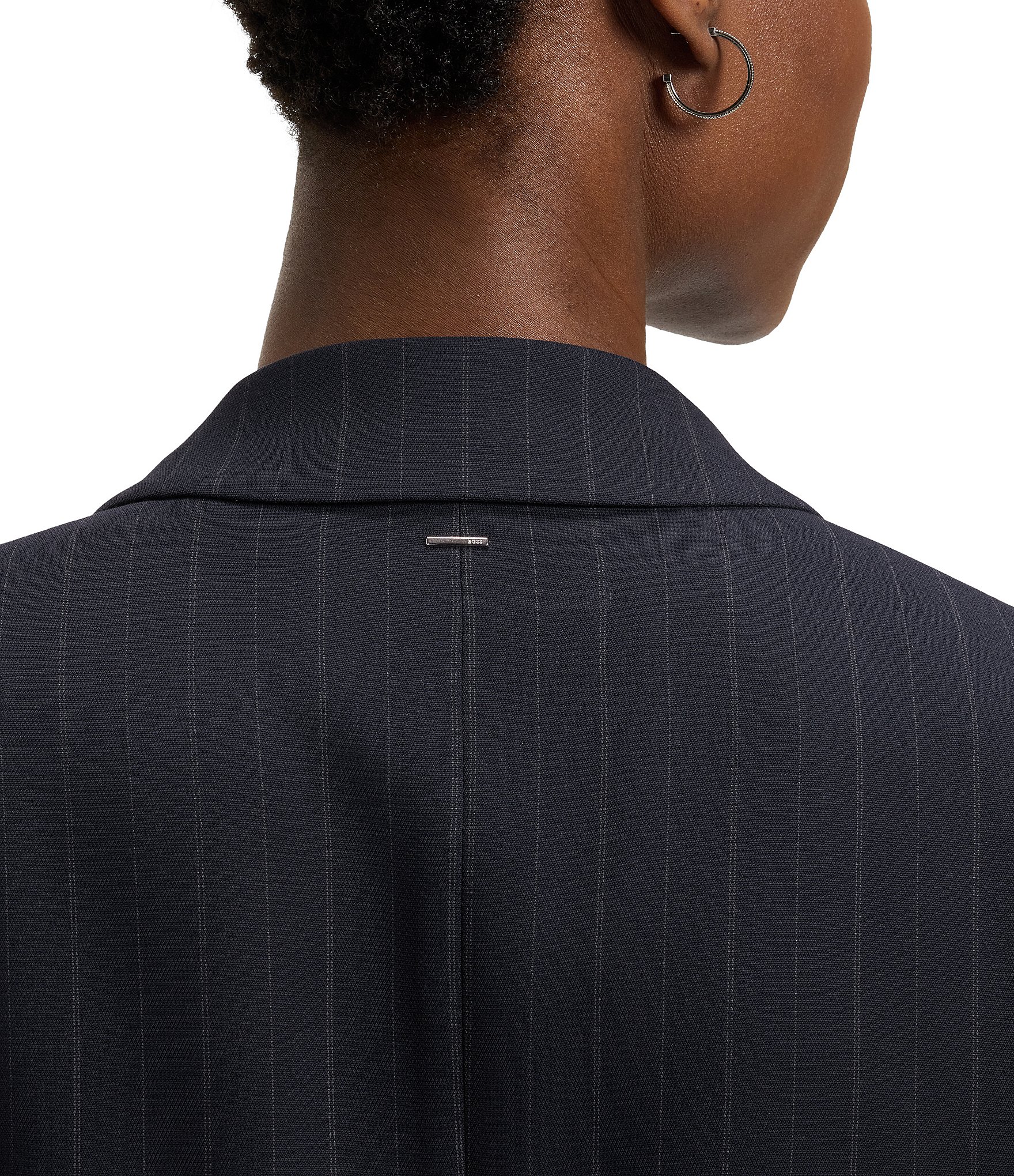 BOSS By Hugo Boss Woven Pinstripe Point Lapel Long Sleeve Blazer