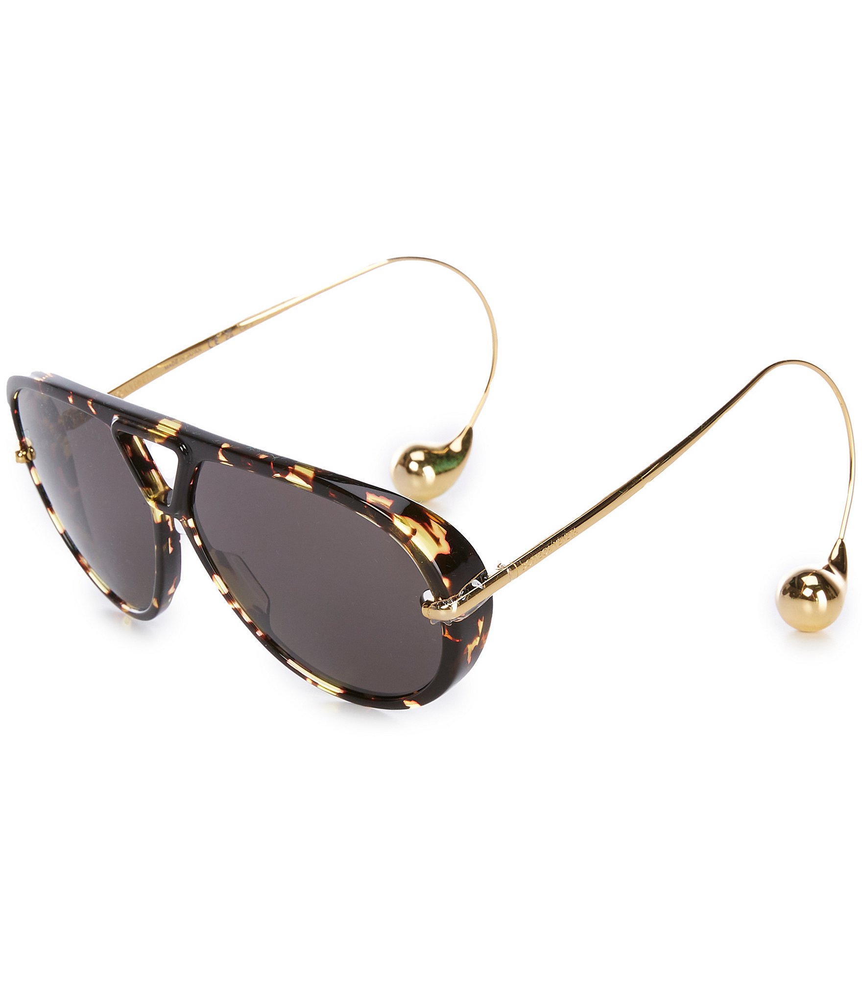 Bottega Veneta - Metal Aviator Sunglasses - Gold Brown - Sunglasses - Bottega  Veneta Eyewear - Avvenice