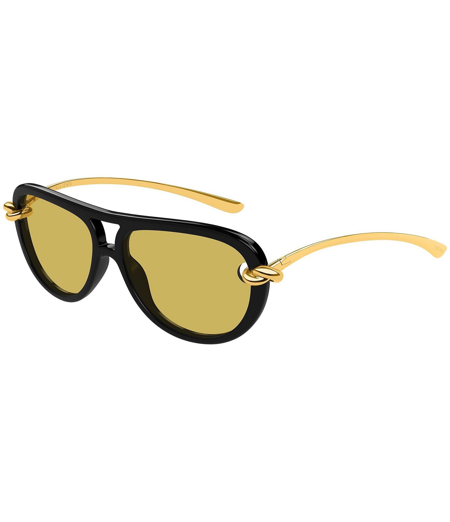 Yellow Shield Aviator Sunglasses - Women Accessories Jacquemus Aviador Sunglasses in Silver | Linda Farrow  main image 2