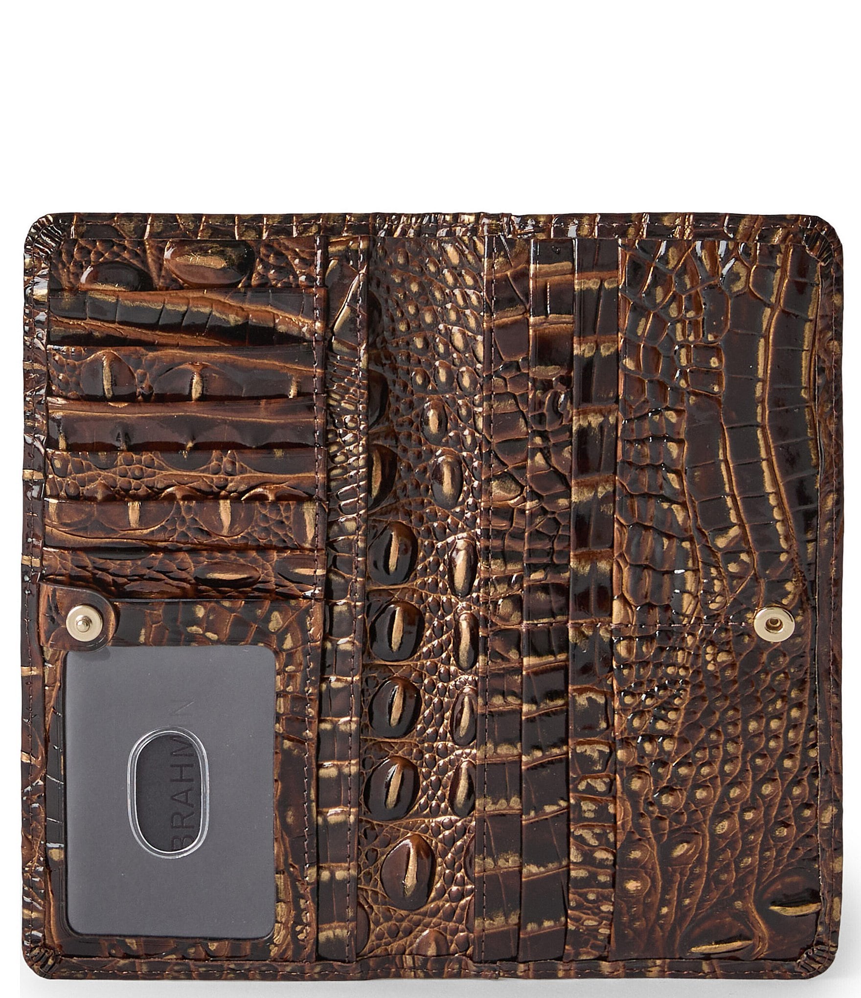 BRAHMIN Ady Melbourne Collection Chocolate Bifold Wallet