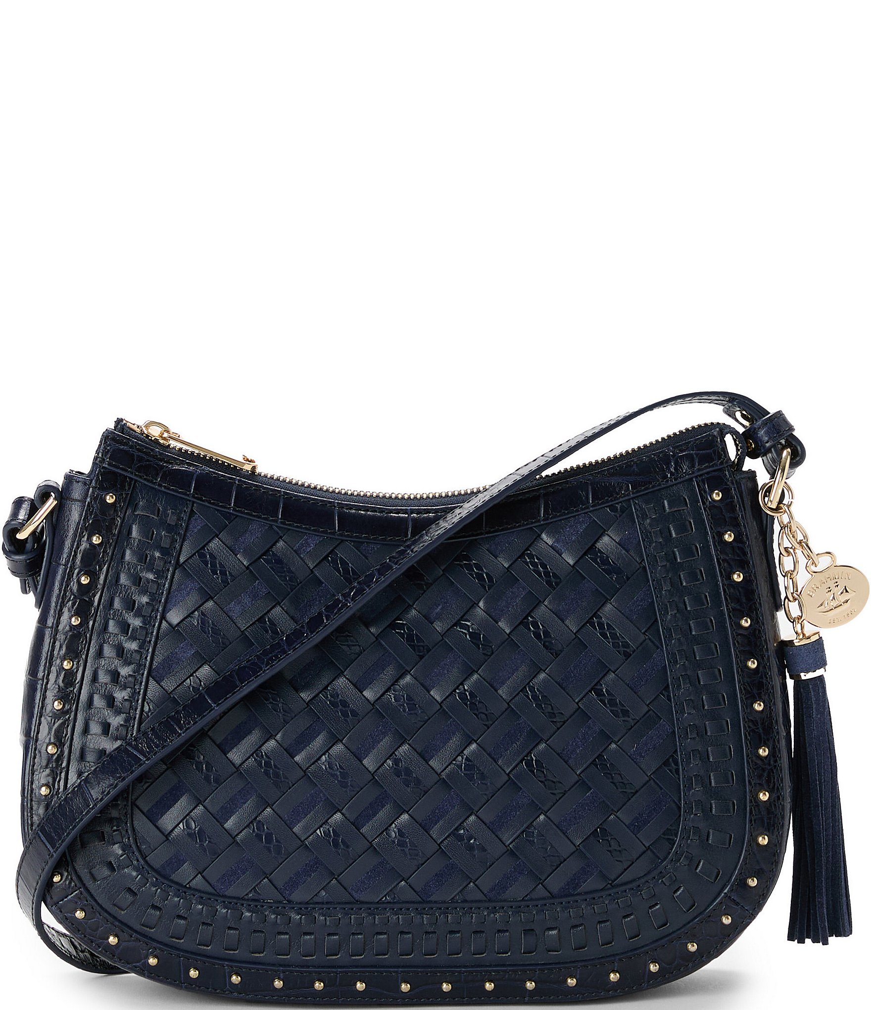 BRAHMIN Alamere Collection Navy Shayna Crossbody Bag