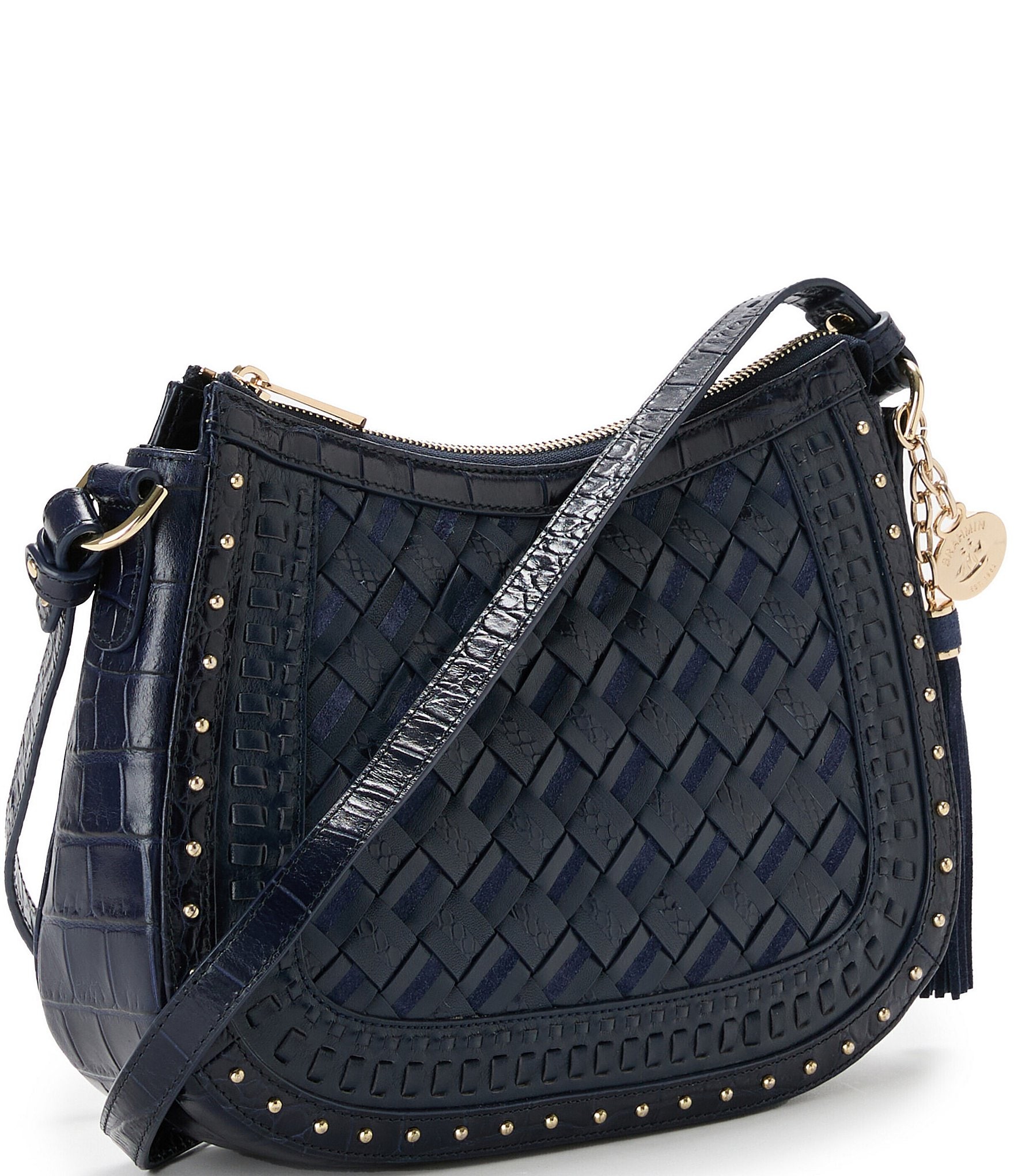 BRAHMIN Alamere Collection Navy Shayna Crossbody Bag