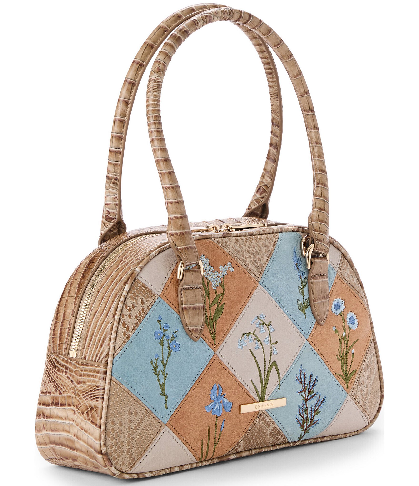 BRAHMIN Andersen Collection Angie Patchwork Dome Satchel Bag