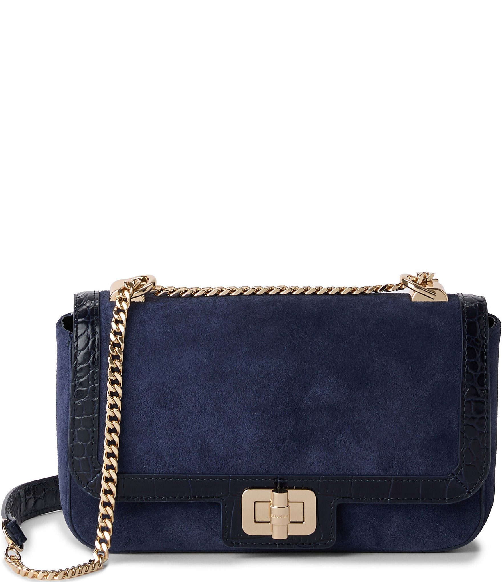 BRAHMIN Angora Collection Navy Hallie Crossbody Bag