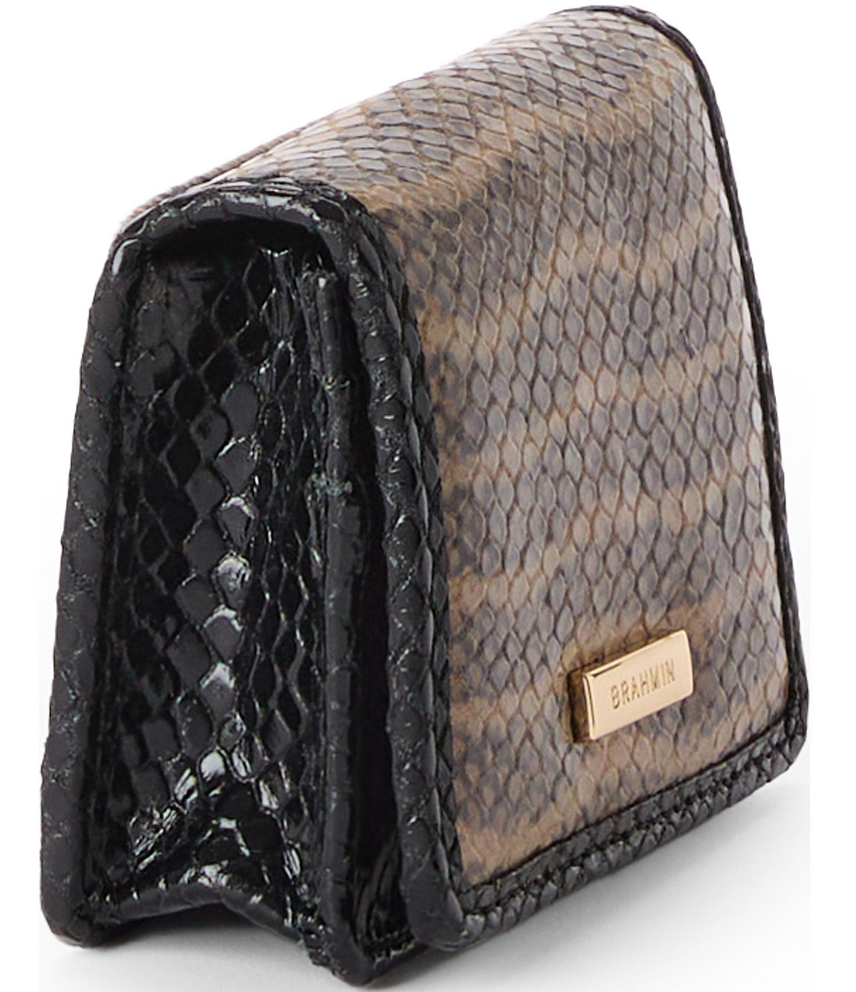 BRAHMIN Anise Collection Multi Clementine Snake Print Small Wallet