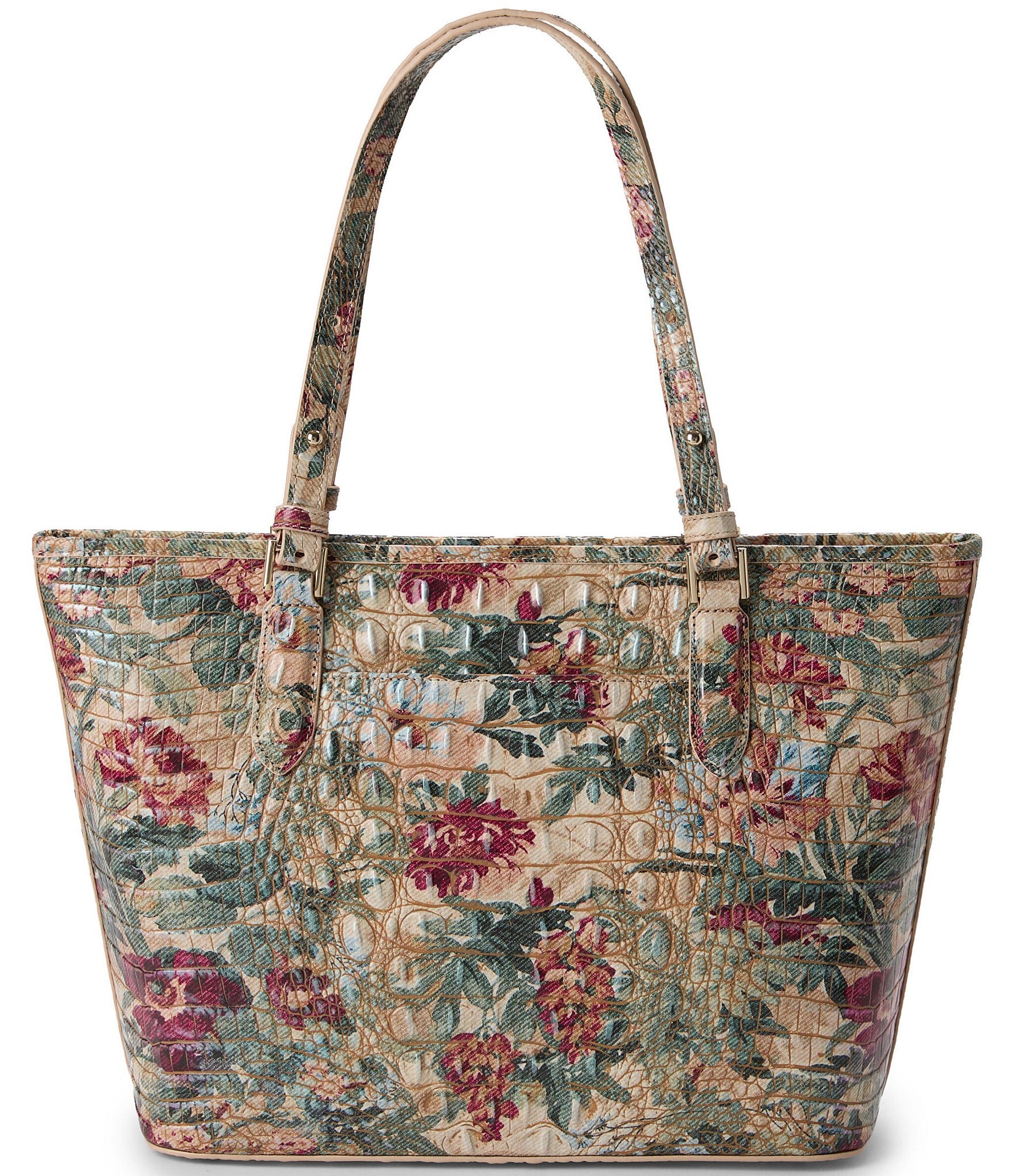 BRAHMIN Asher Melbourne Collection Heirloom Floral Garden Medium Tote Bag