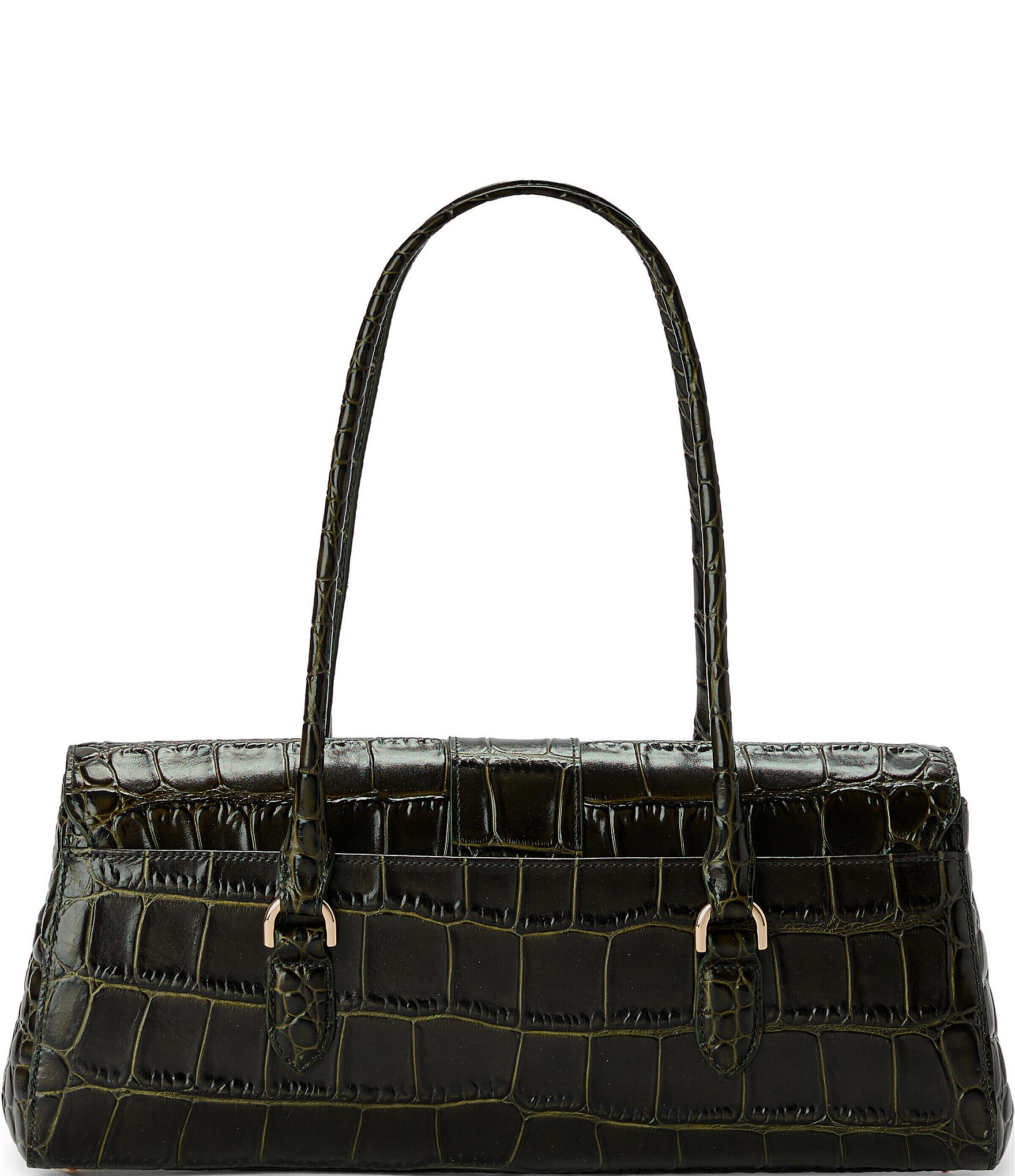 BRAHMIN Baize Collection Matcha Green Dayan Satchel Bag