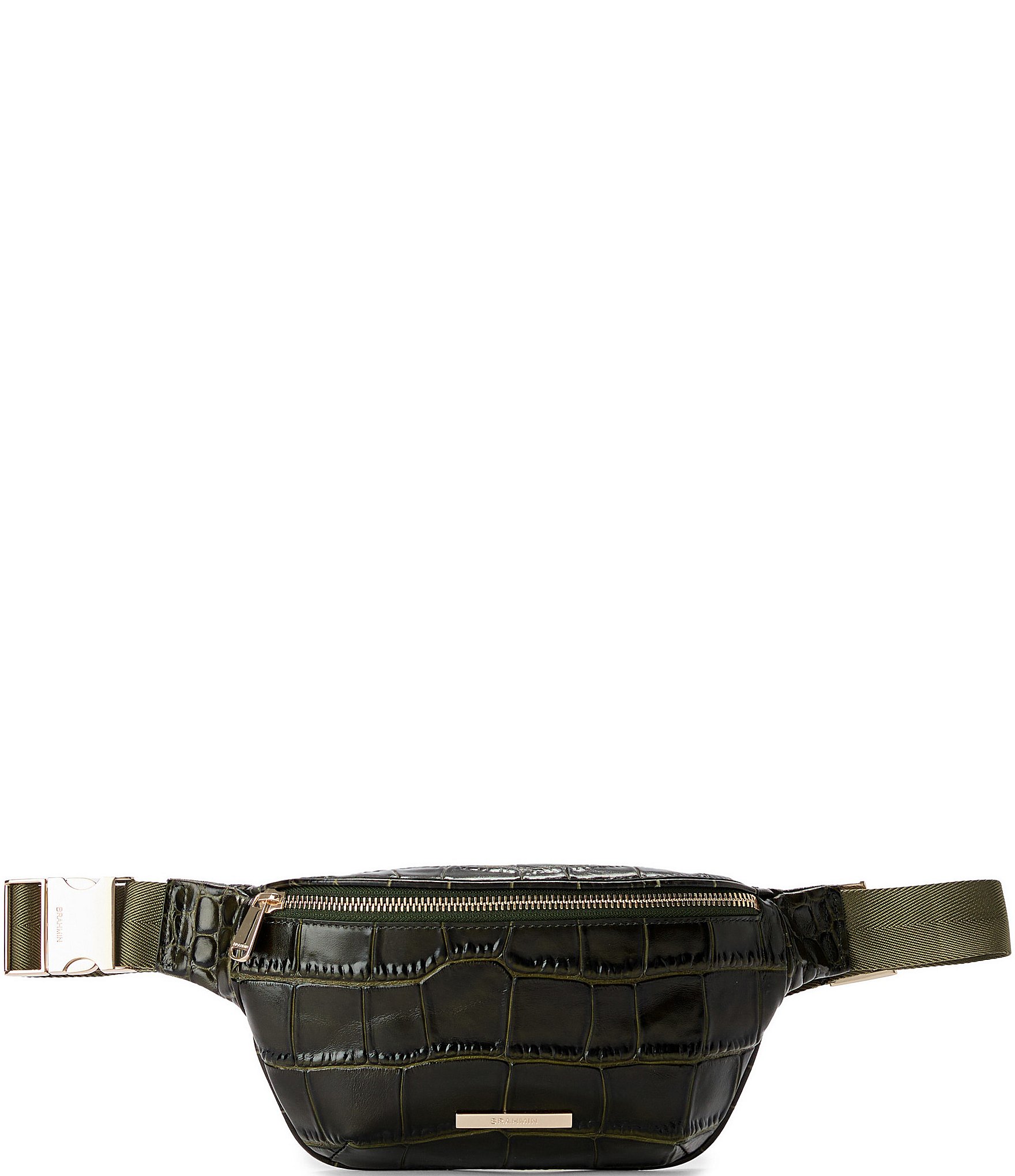 BRAHMIN Baize Collection Matcha Green Hollis Compact Belt Bag