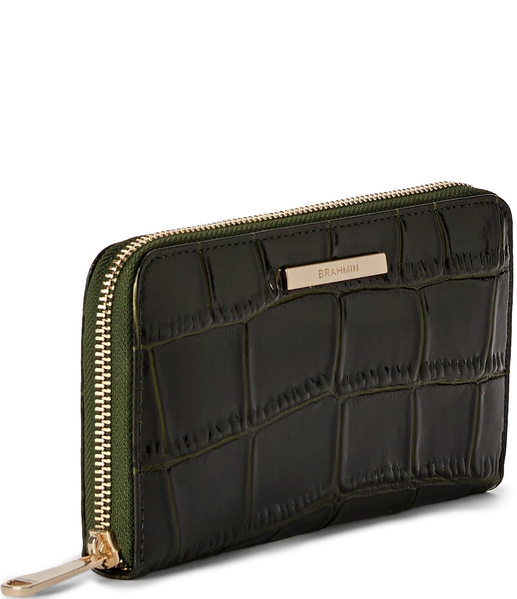 BRAHMIN Baize Collection Matcha Green Suri Wallet