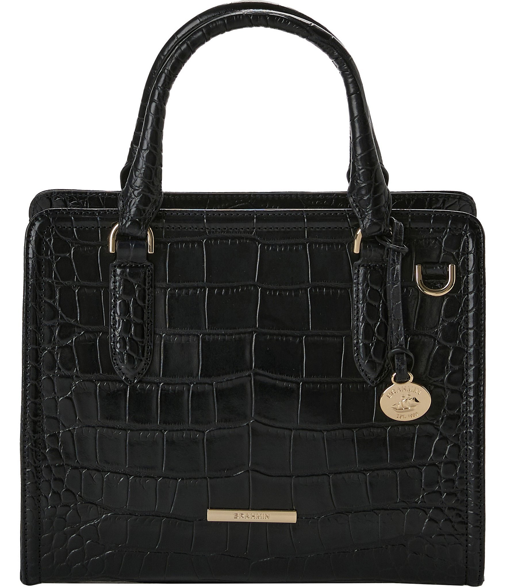 BRAHMIN Bedford Collection Black Cami Satchel Bag