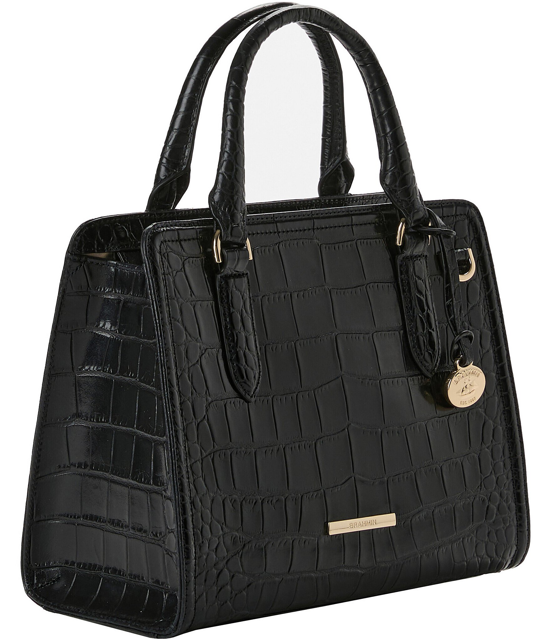 BRAHMIN Bedford Collection Black Cami Satchel Bag