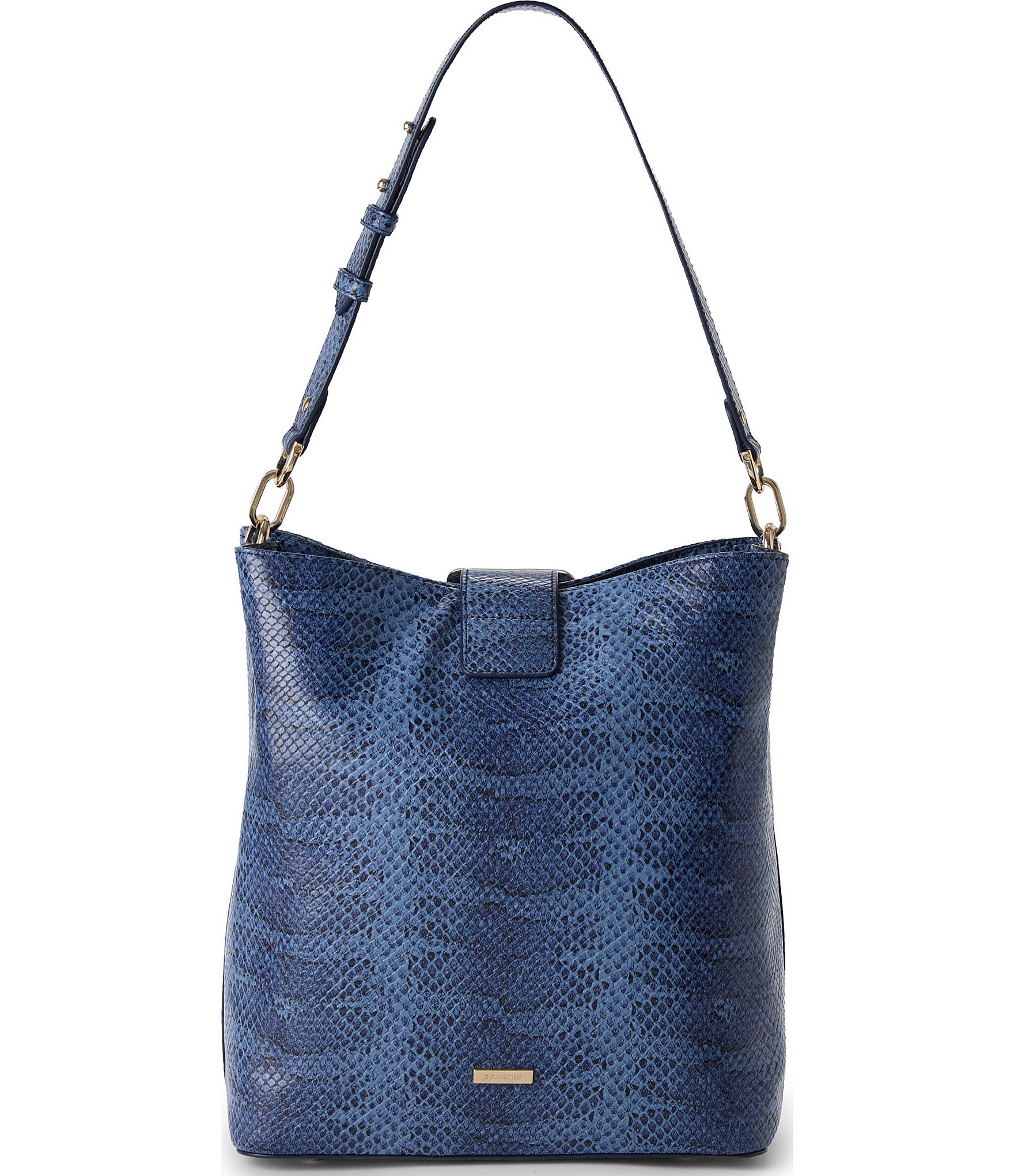 BRAHMIN Bonaire Collection Navy Celina Bucket Bag