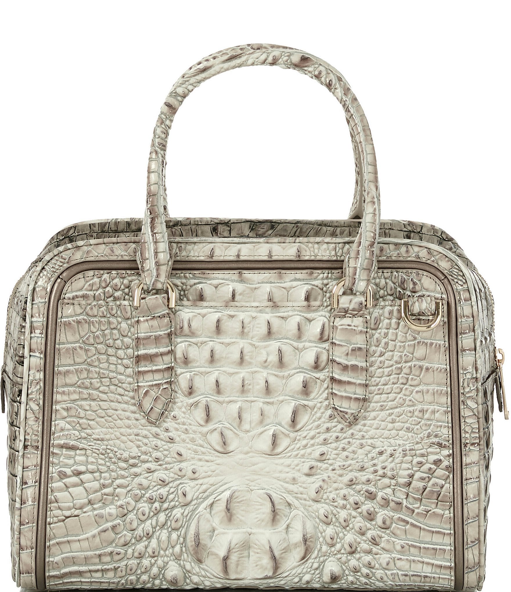 BRAHMIN Breakwater Collection Fairest Grey Marissa Satchel Bag