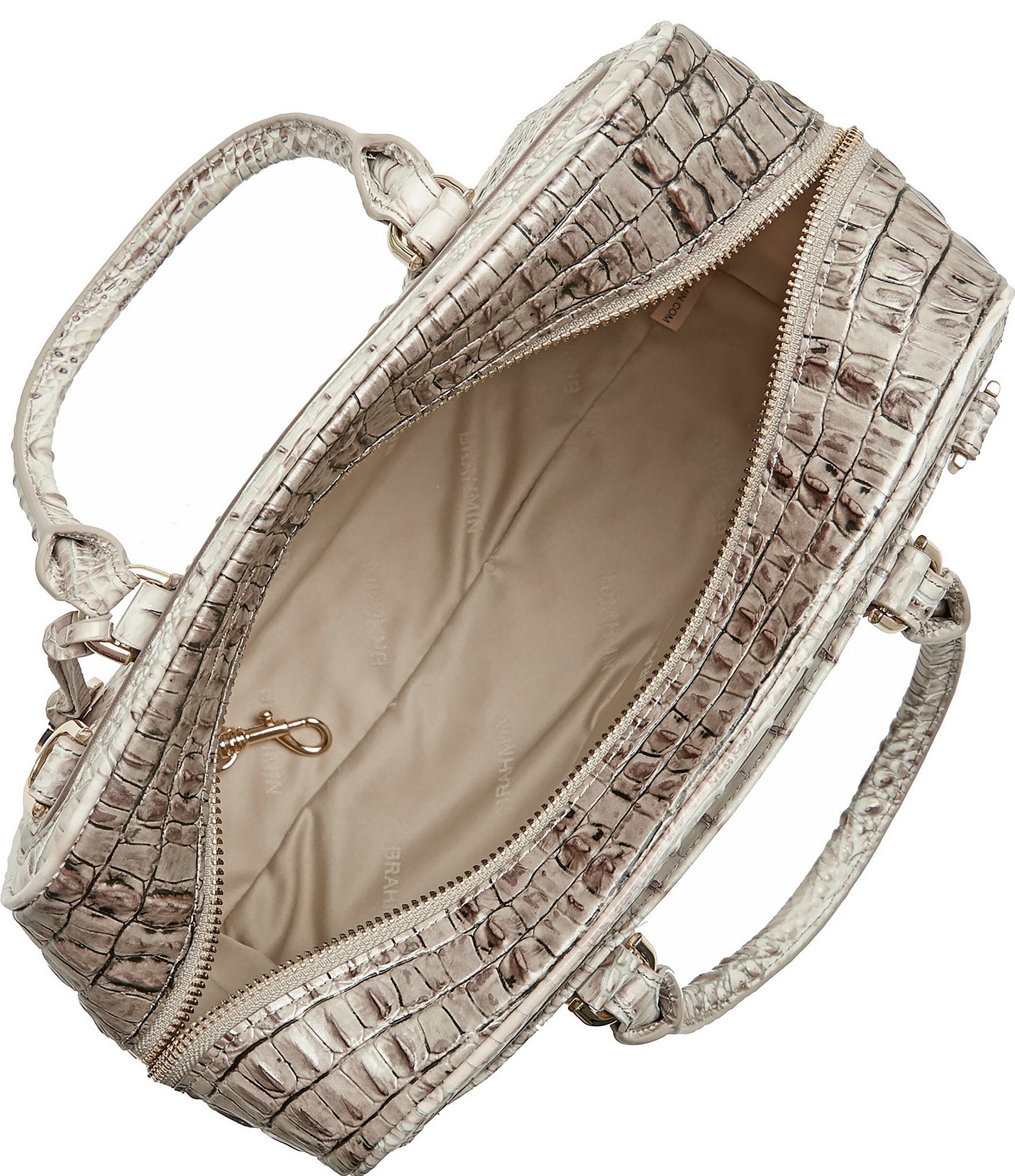 BRAHMIN Breakwater Collection Fairest Grey Marissa Satchel Bag