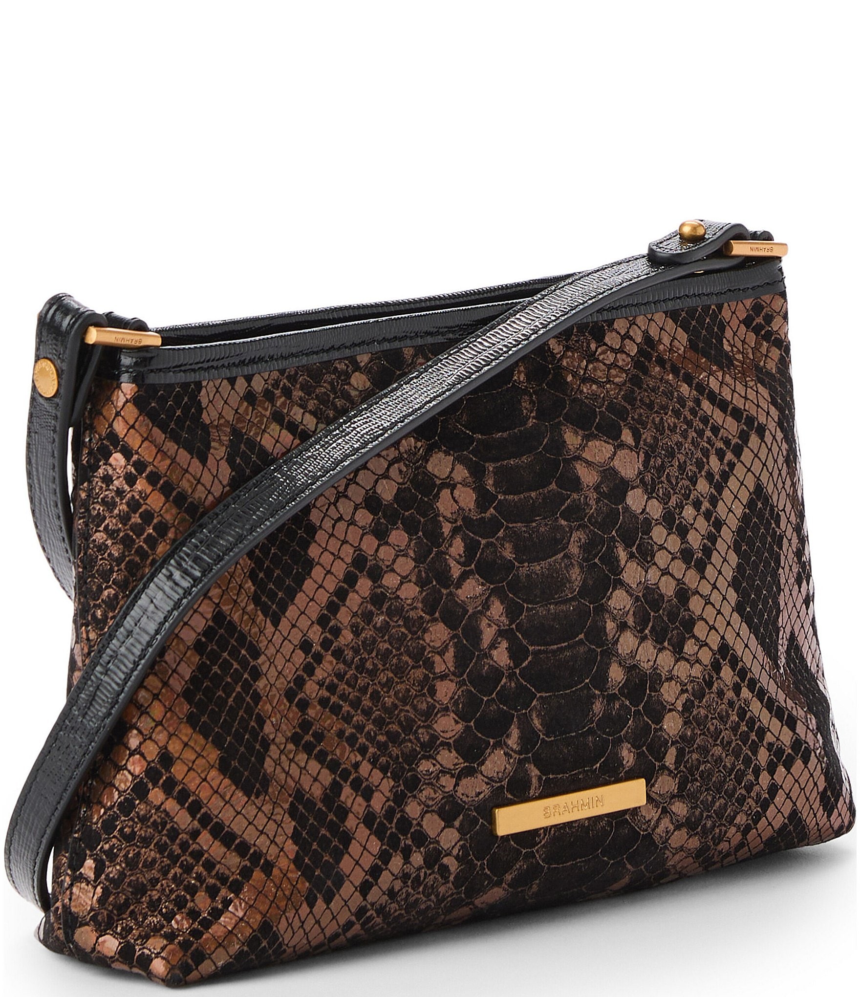 BRAHMIN Captivate Collection Lorelei Snake Embossed Shoulder Bag