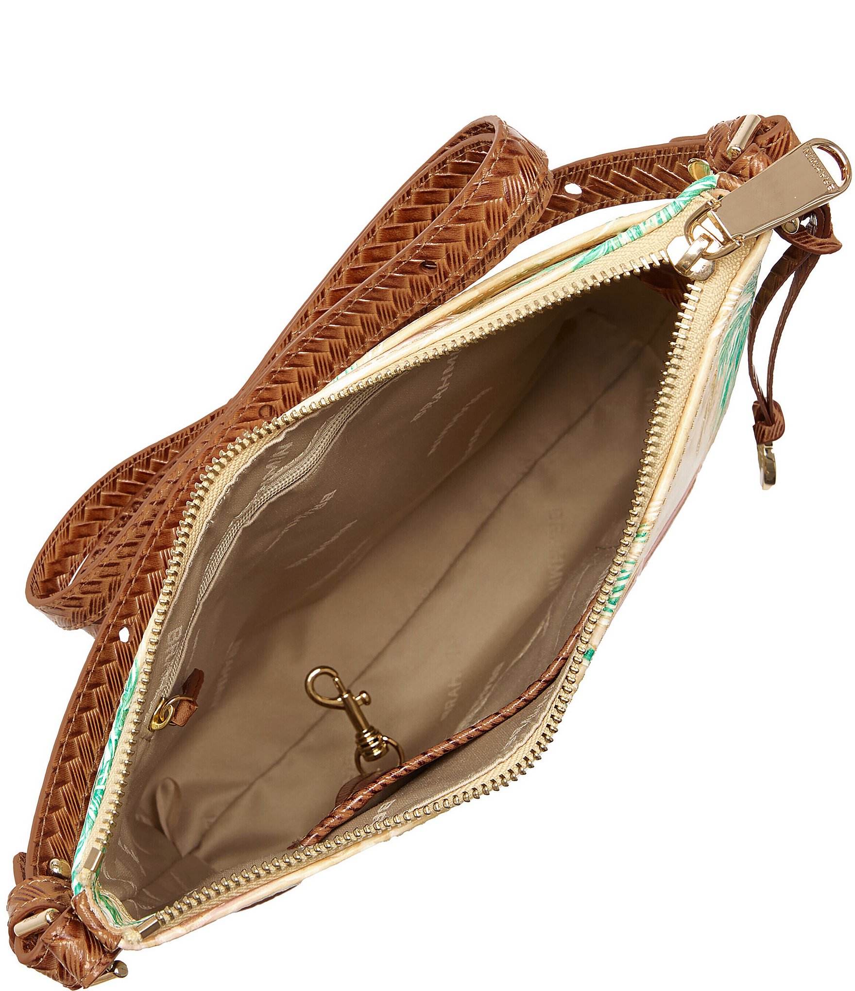 BRAHMIN Copa Cabana Melbourne Collection Honey Brown Katie Crossbody Bag