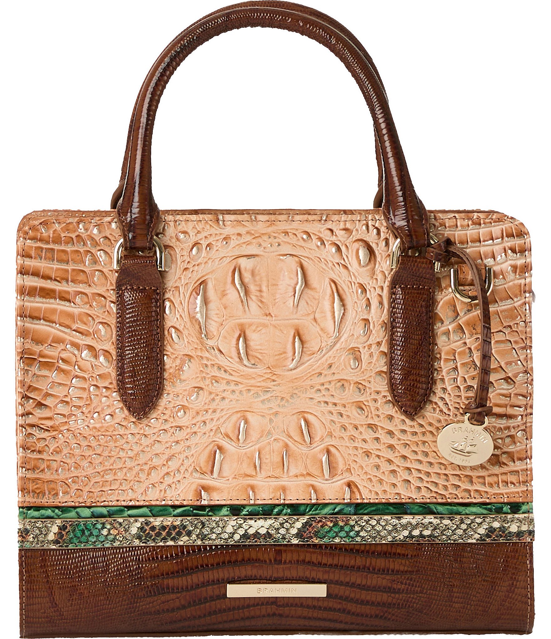 BRAHMIN Devonshire Collection Honey Brown Cami Satchel Bag | Dillard's