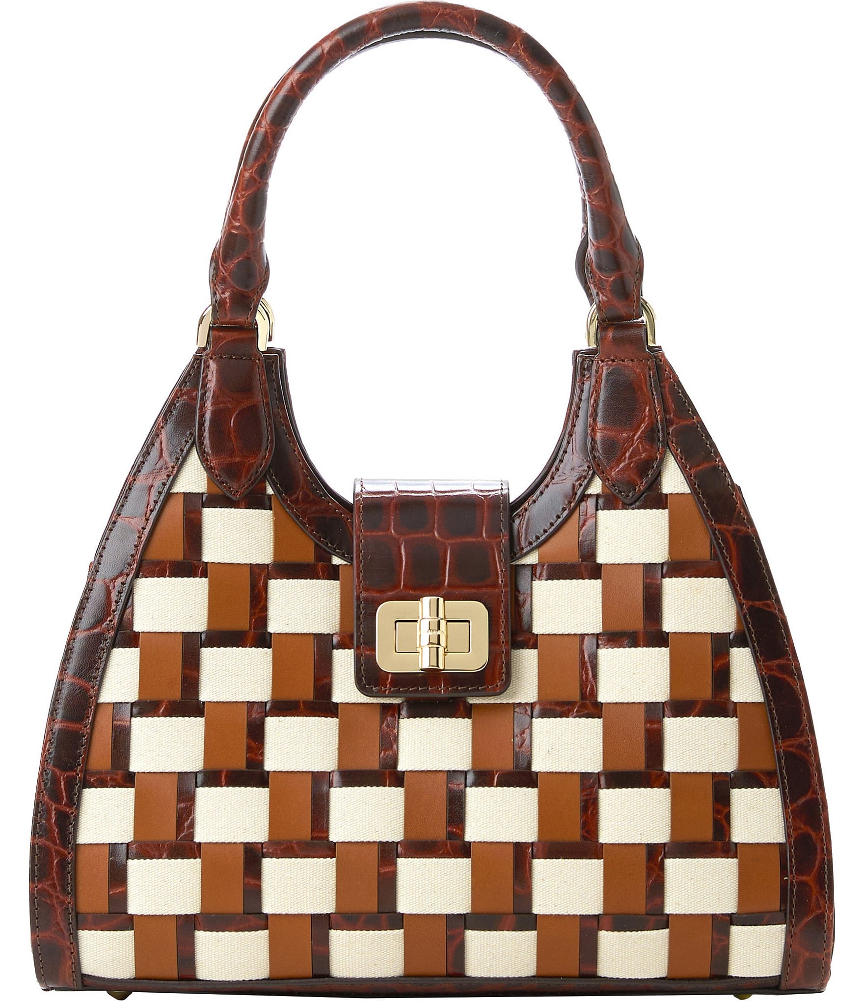 BRAHMIN Edgewater Collection Pecan Adrian Satchel Bag