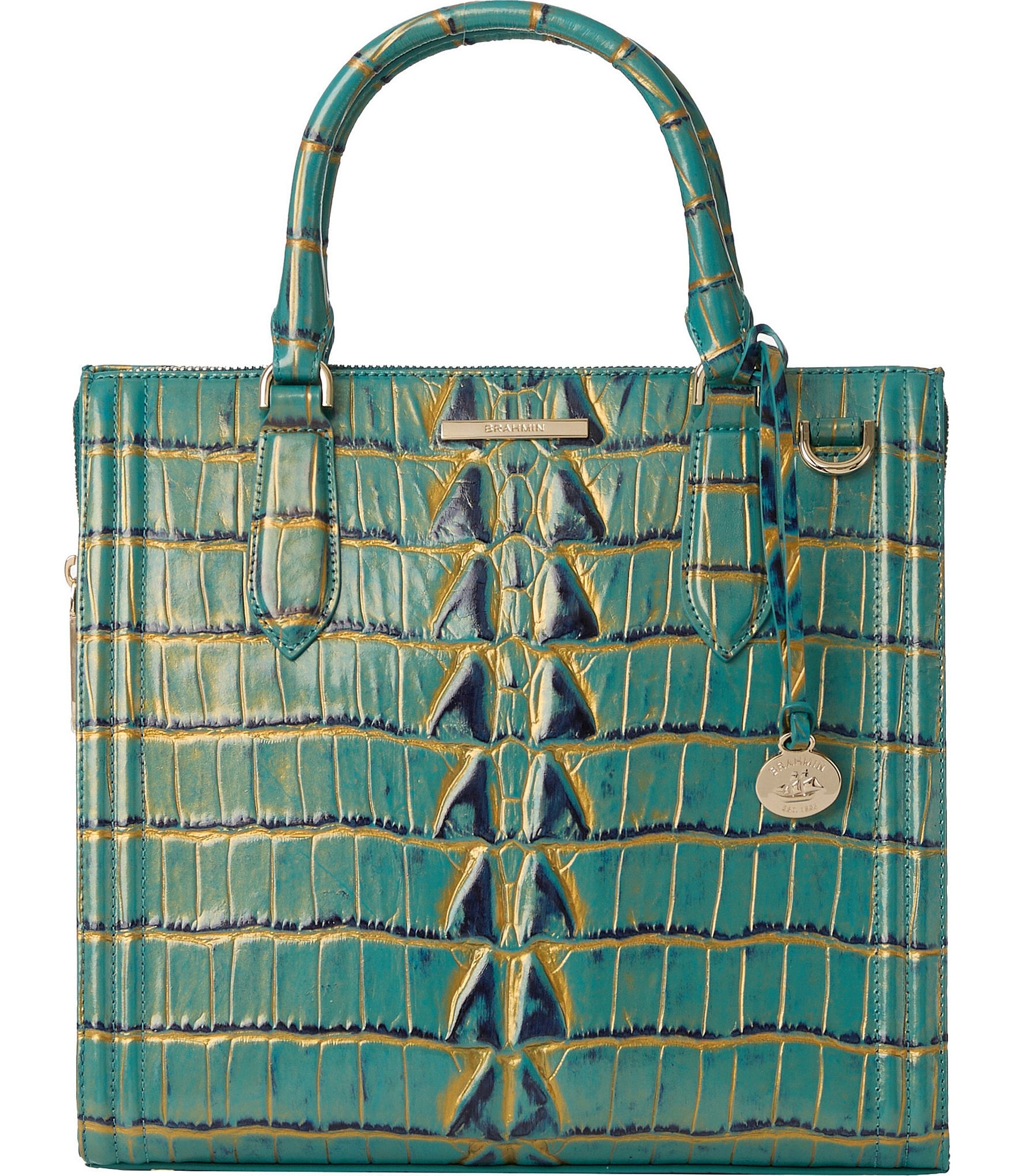 BRAHMIN Estuary Collection Parakeet Caroline Satchel Bag