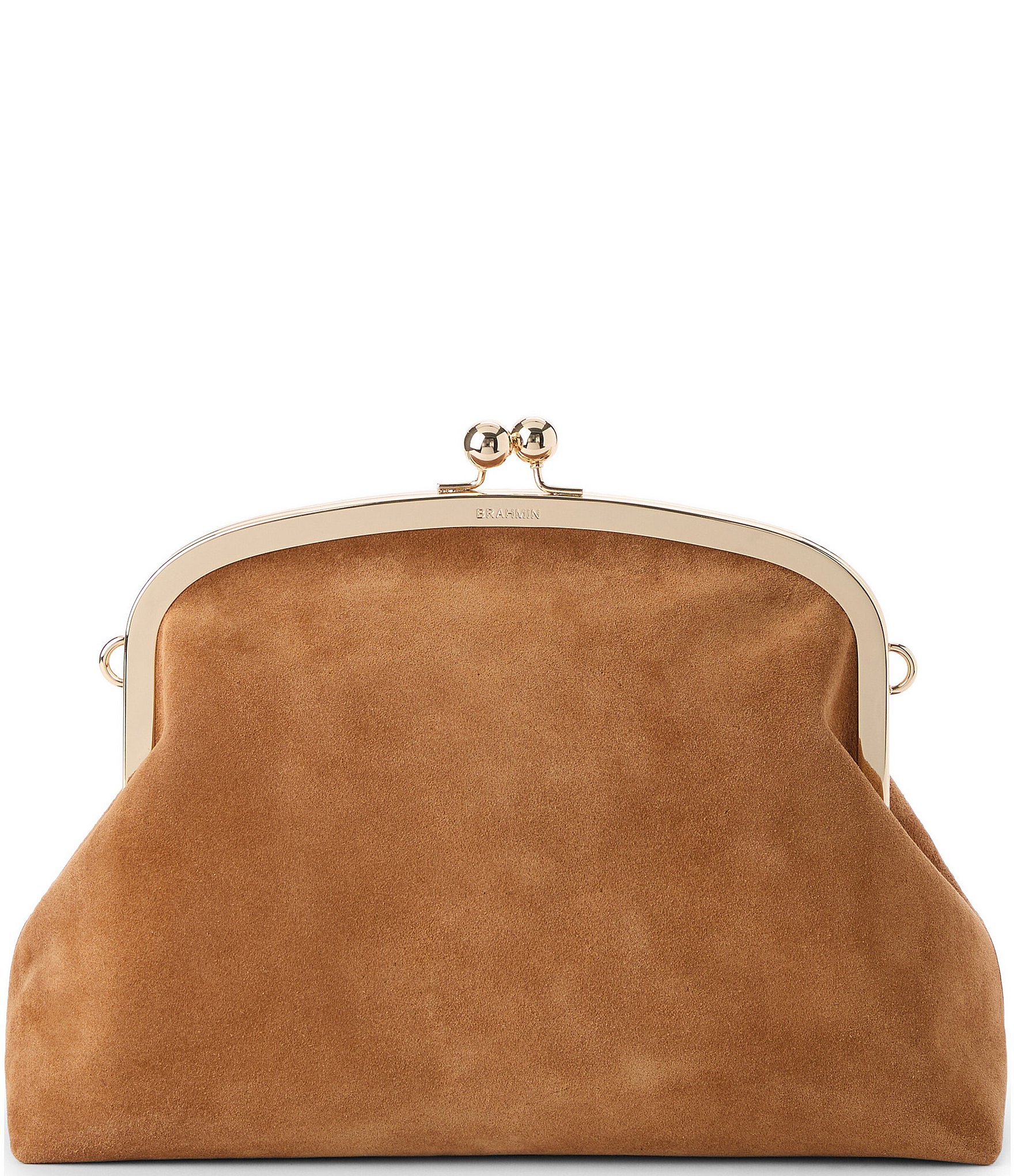BRAHMIN Grassland Collection Christine Large Leather Kisslock Clutch