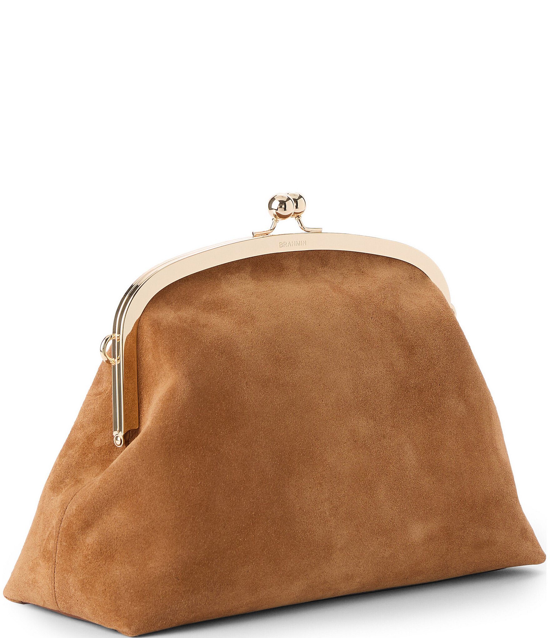 BRAHMIN Grassland Collection Christine Large Leather Kisslock Clutch