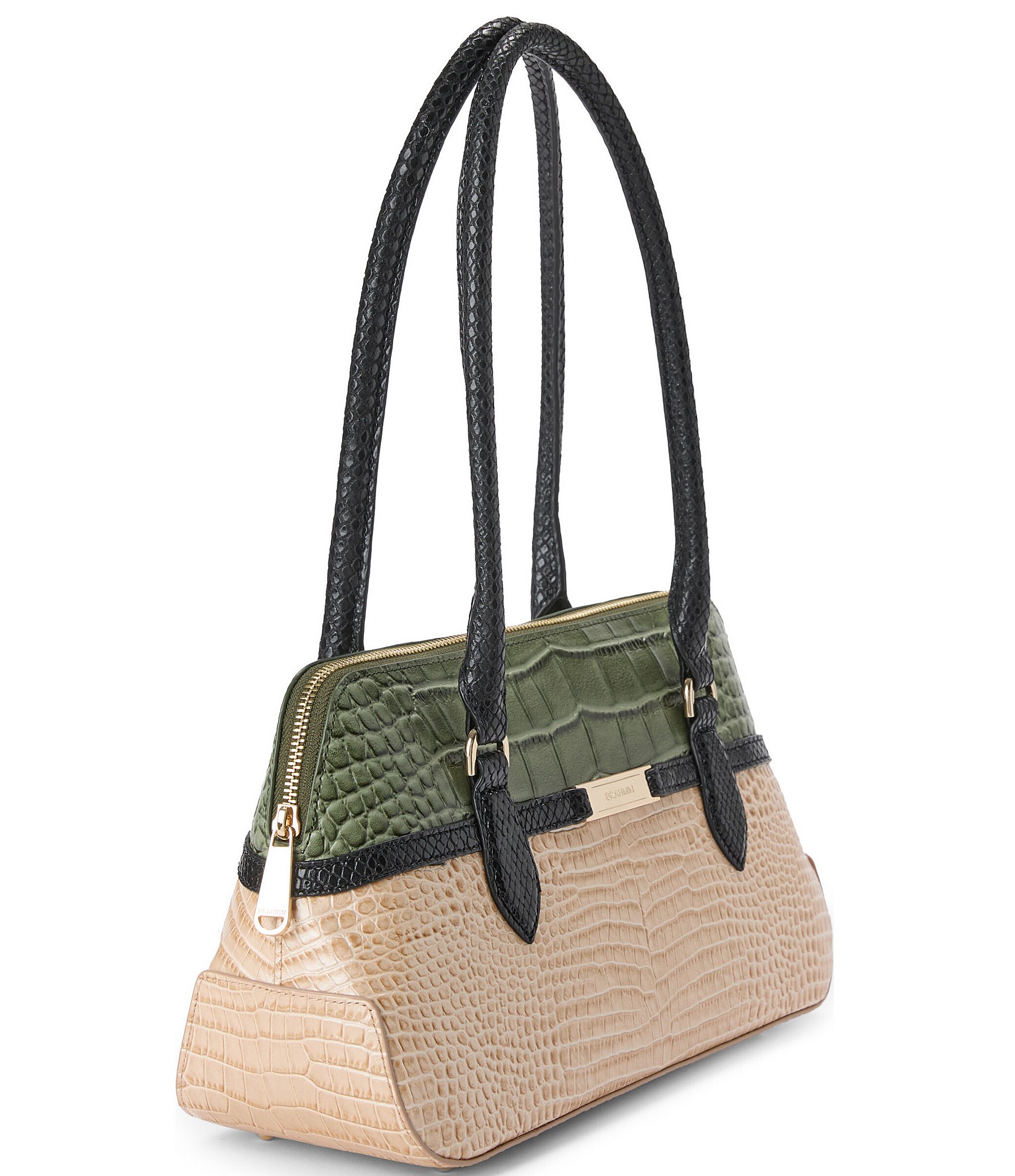 BRAHMIN Hawthorn Collection Jennifer Multi Buckle Satchel Bag