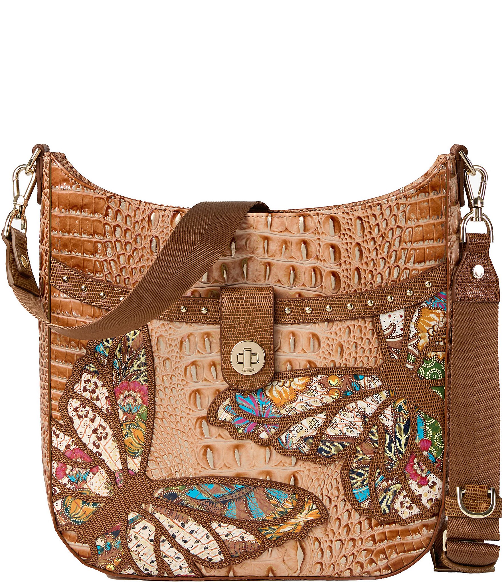 BRAHMIN Leia Gala Collection Honey Brown Leia Crossbody Bag