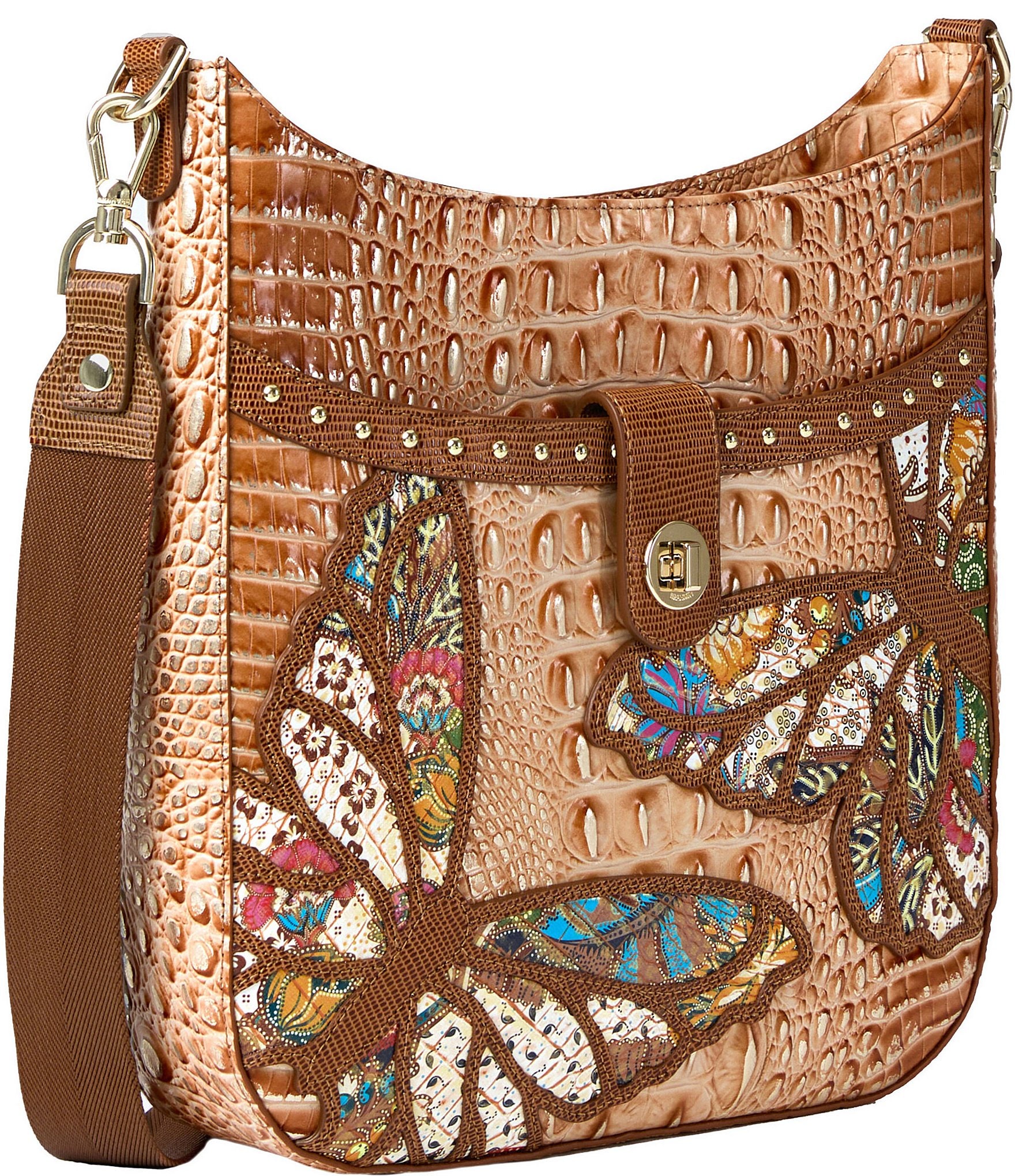 BRAHMIN Leia Gala Collection Honey Brown Leia Crossbody Bag