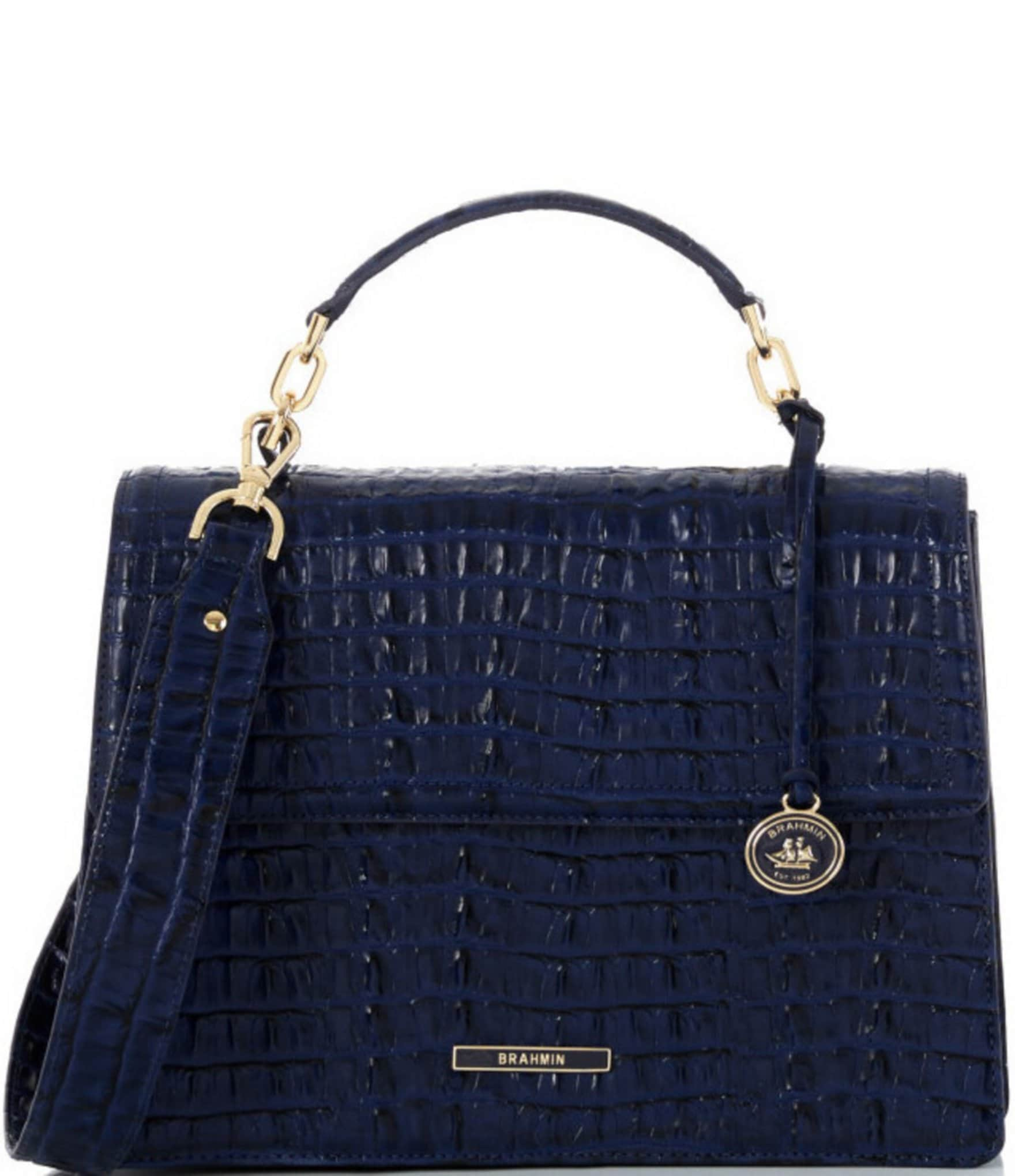 BRAHMIN Leontyne Collection Ink Hallie Satchel Bag | Dillard's