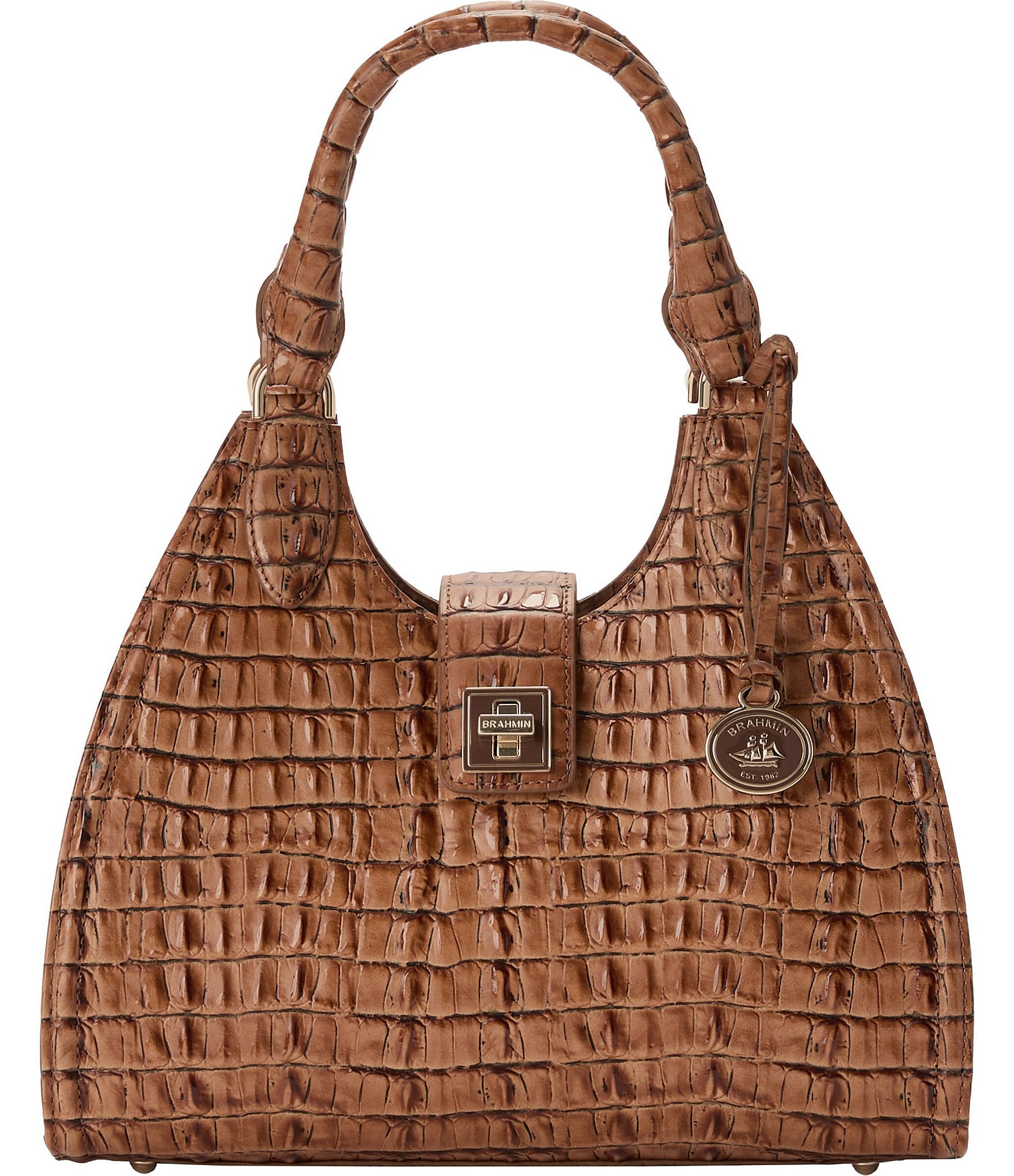 BRAHMIN Leontyne Collection Luggage Brown Adrian Satchel Bag