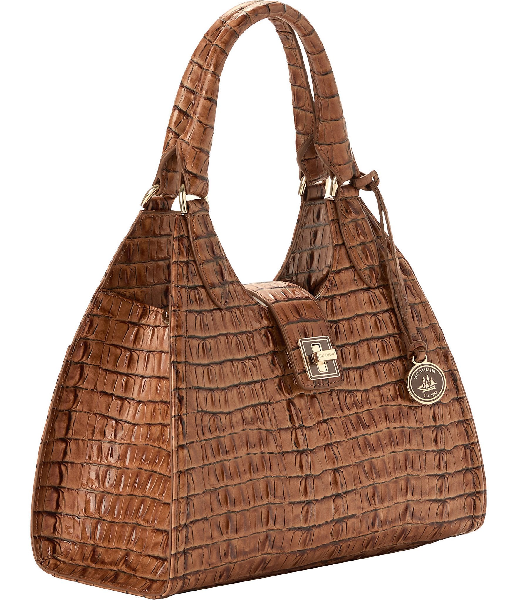 BRAHMIN Leontyne Collection Luggage Brown Adrian Satchel Bag