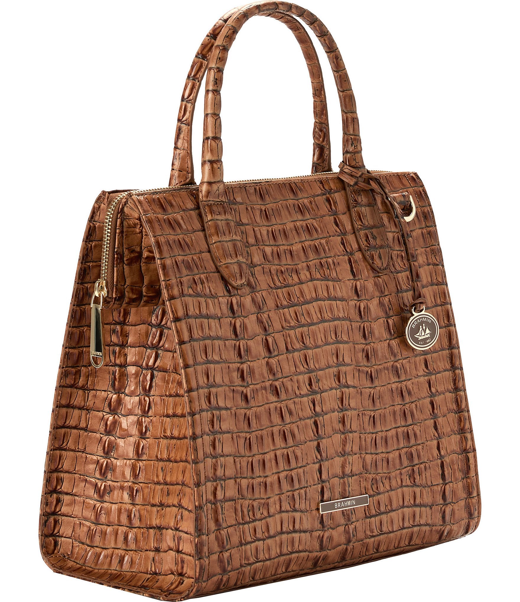 BRAHMIN Leontyne Collection Luggage Brown Caroline Satchel Bag