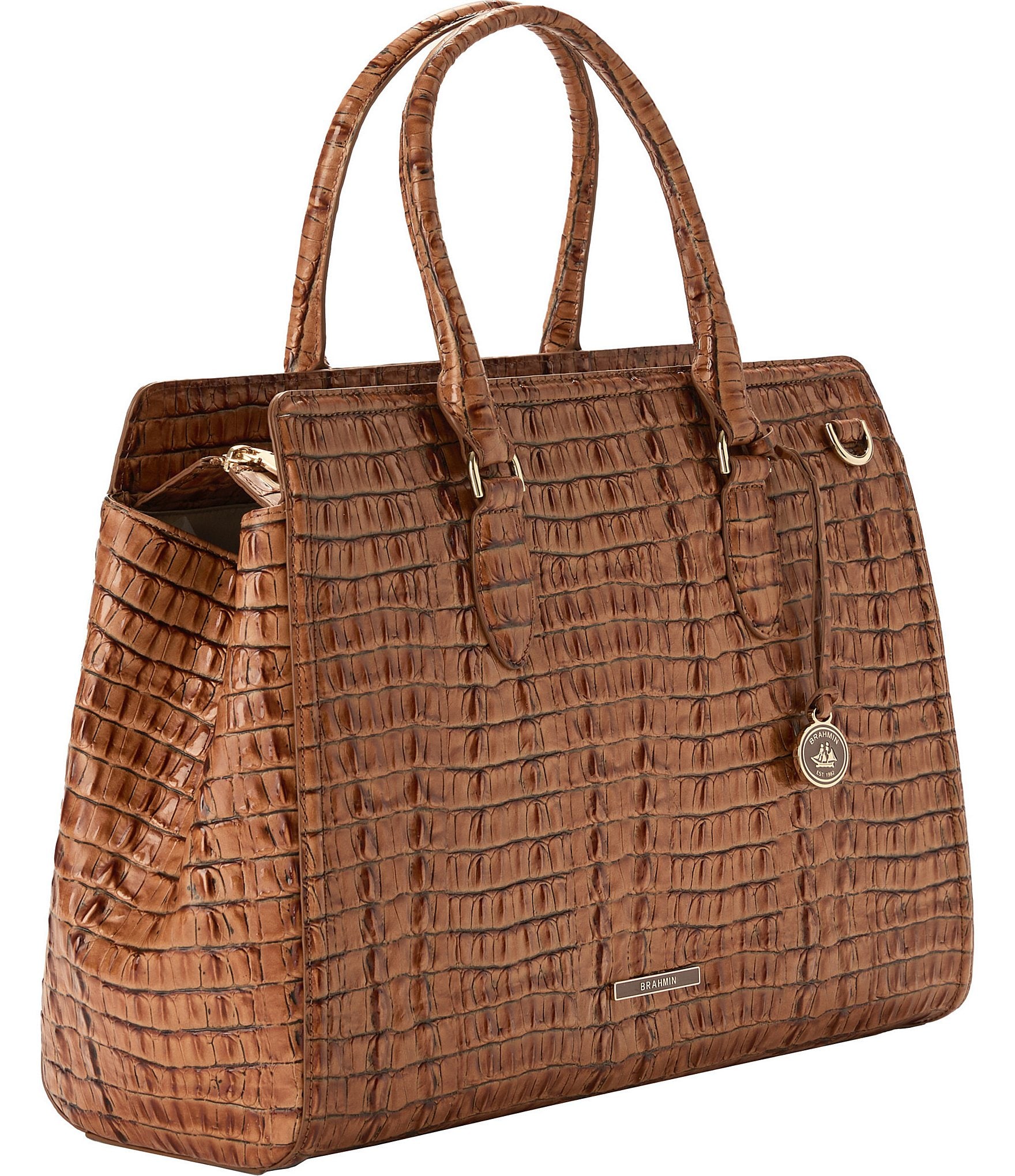 BRAHMIN Leontyne Collection Luggage Brown Finley Carryall Tote Bag